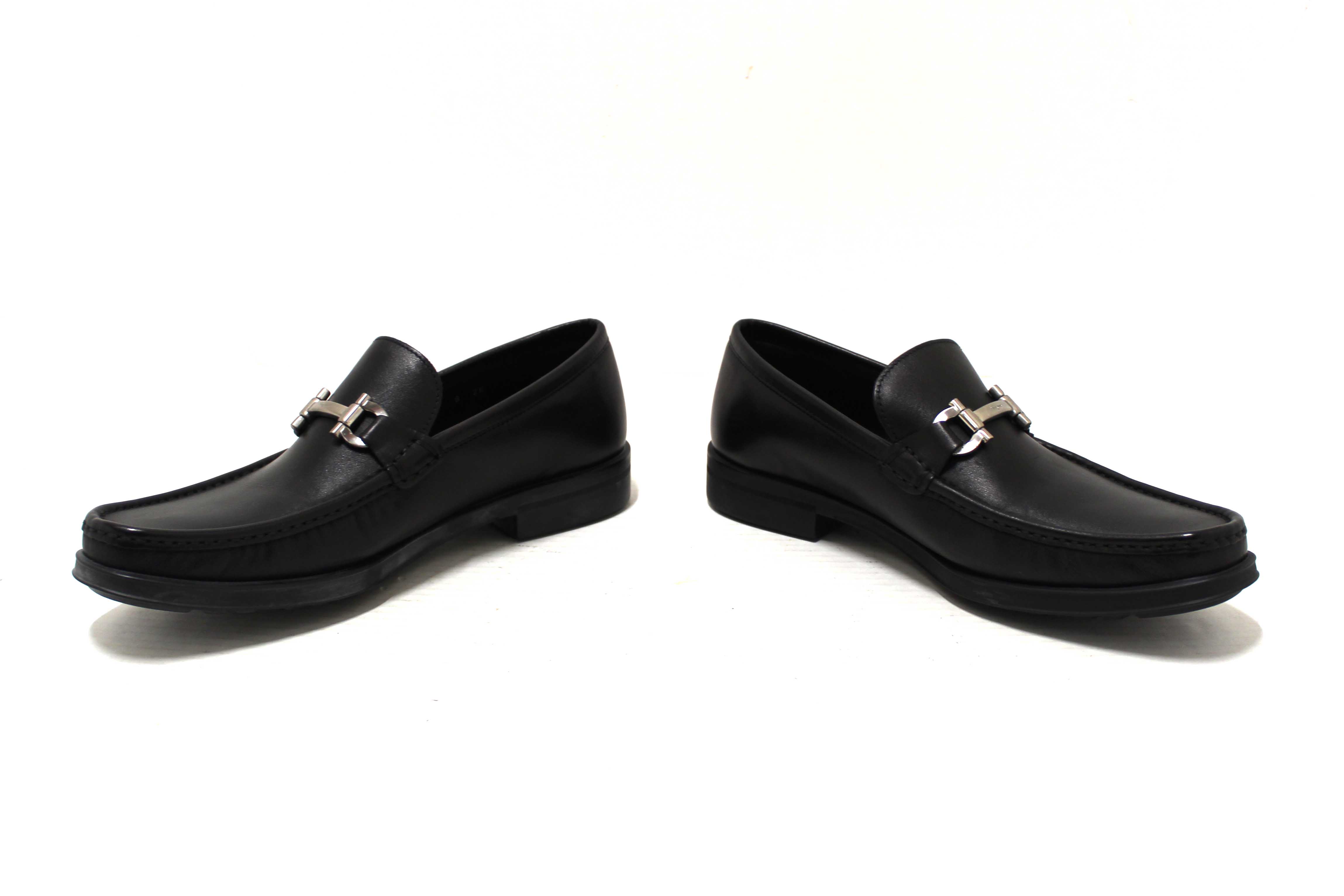 Authentic Salvatore Ferragamo Men's Black Leather Teblado Loafer Dress Shoes size 8