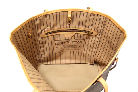 Authentic Louis Vuitton Classic Monogram Neverfull MM Tote Shoulder Bag