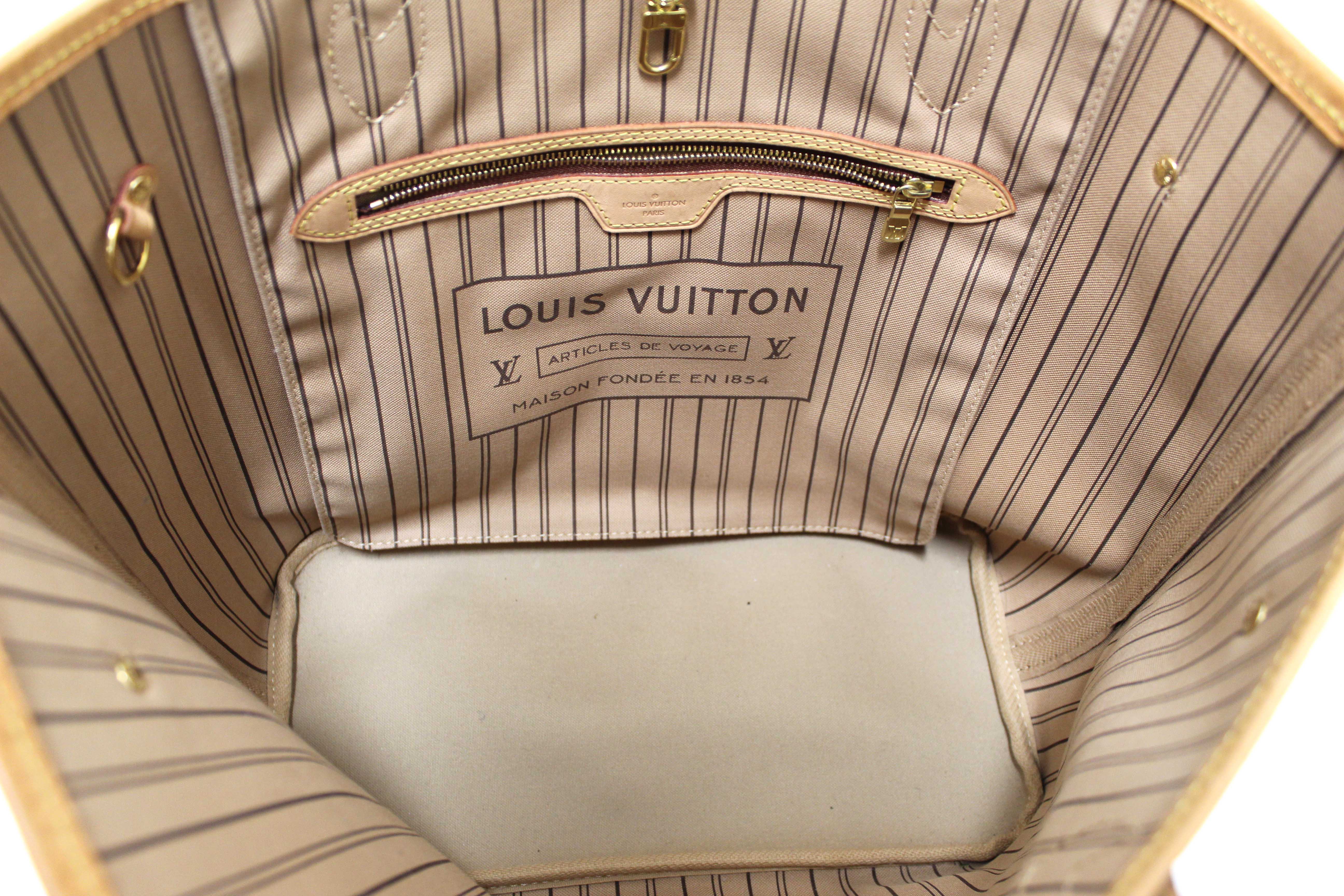 Authentic Louis Vuitton Classic Monogram Neverfull MM Tote Shoulder Bag