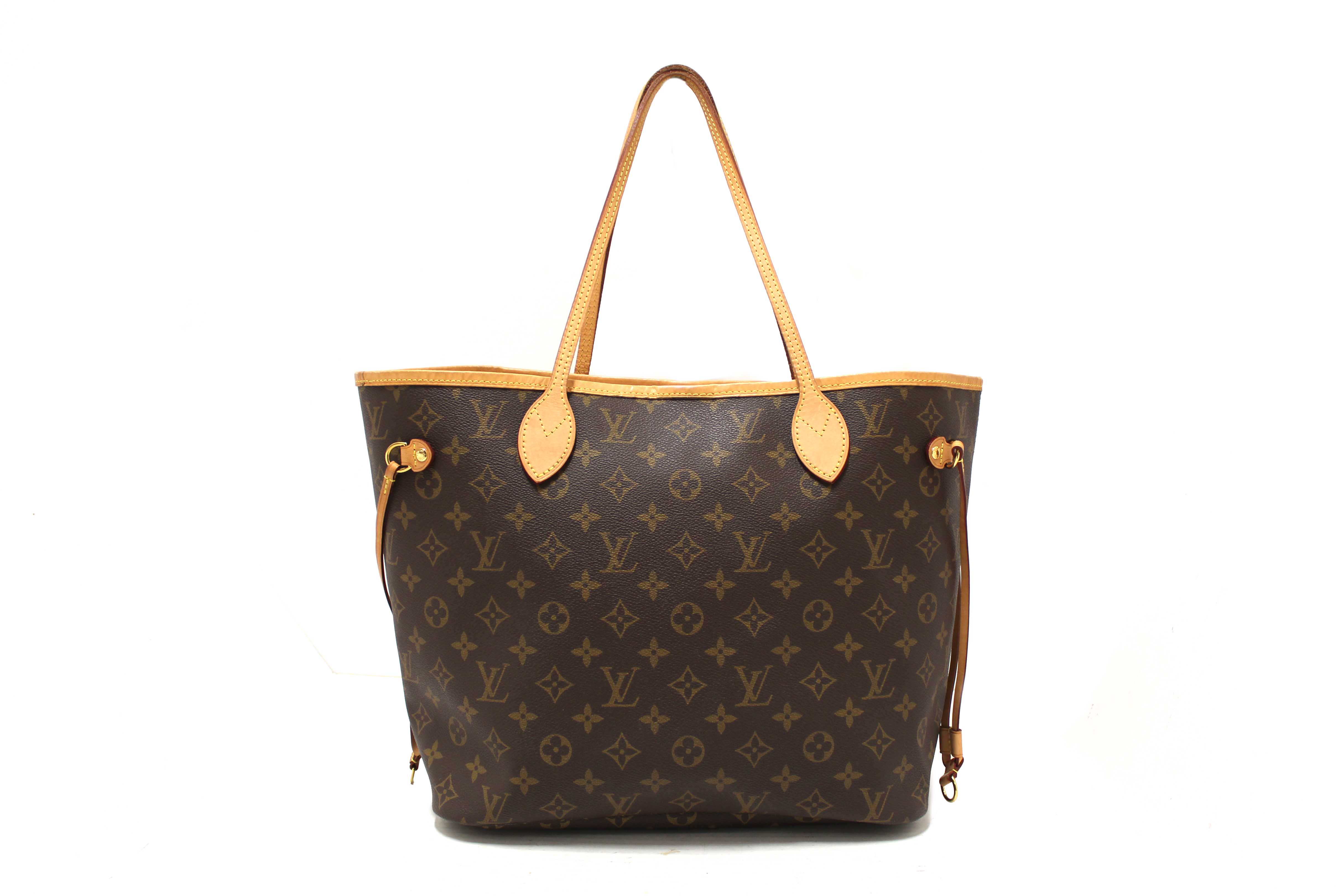 Authentic Louis Vuitton Classic Monogram Neverfull MM Tote Shoulder Bag