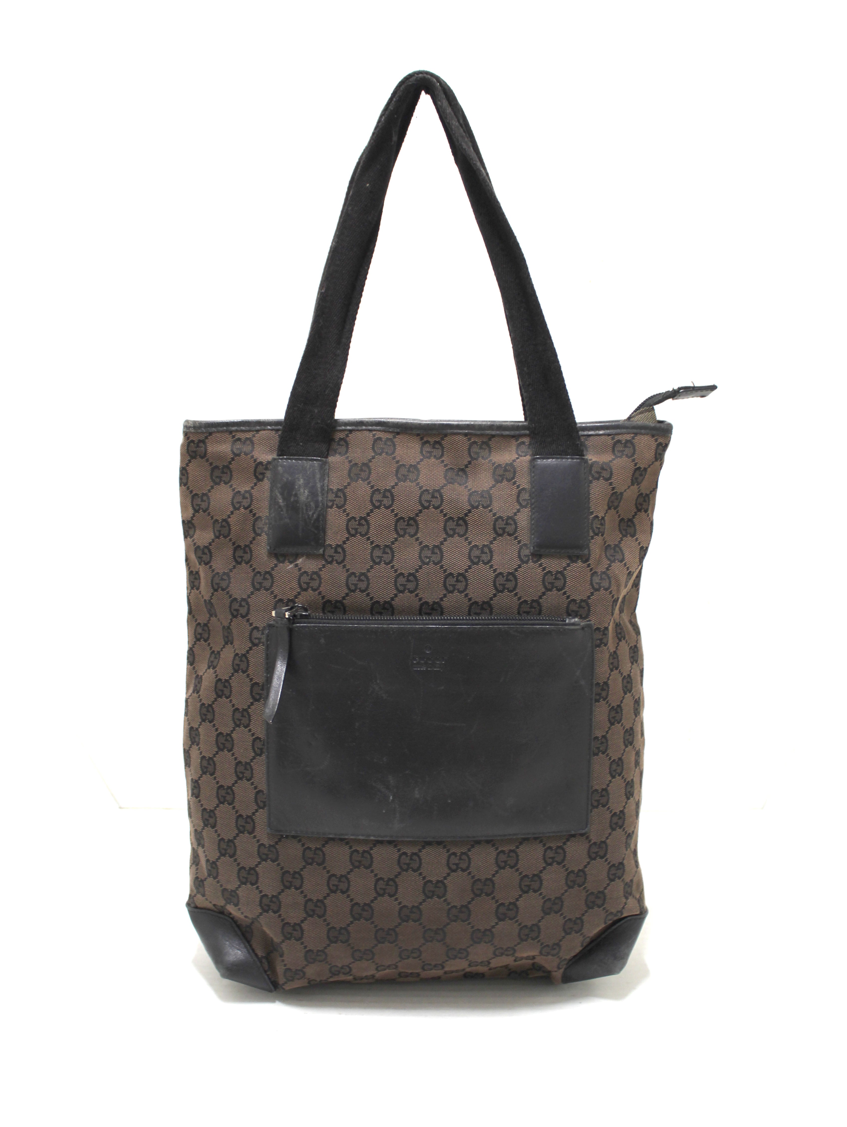 Authentic Gucci Brown GG Fabric Canvas Tote Bag – Paris Station Shop