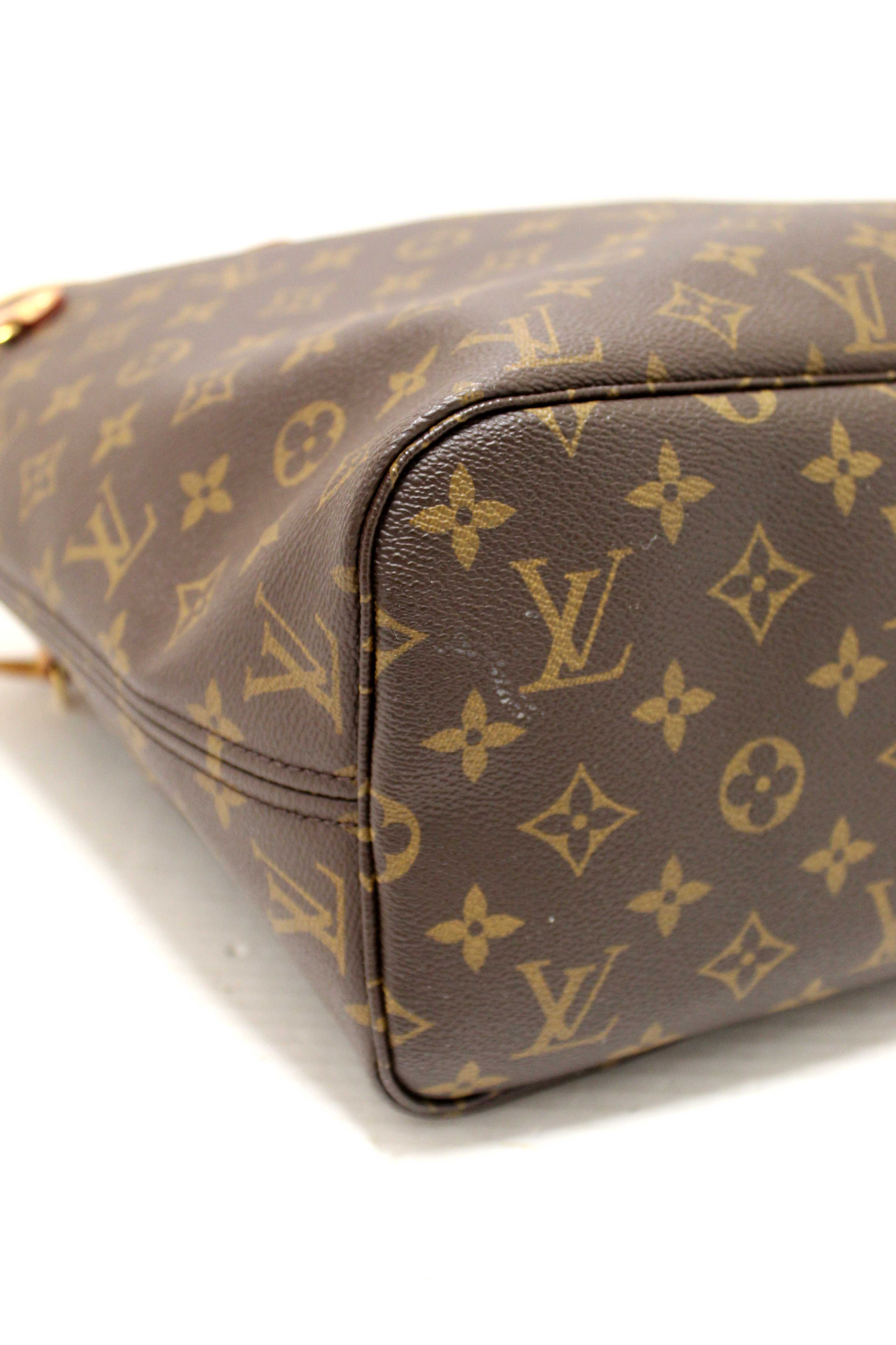 Authentic Louis Vuitton Classic Monogram Neverfull MM Tote Shoulder Bag