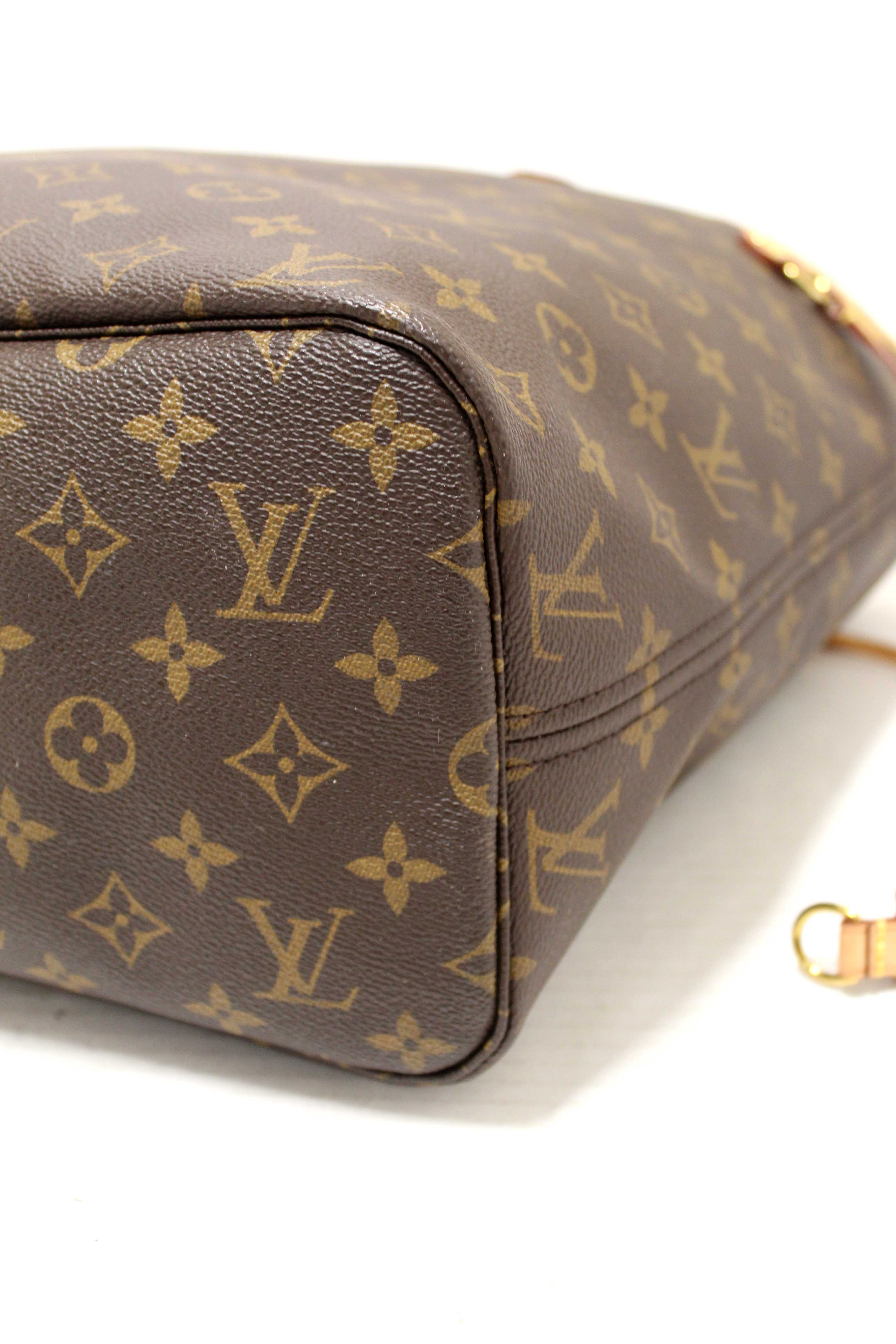 Authentic Louis Vuitton Classic Monogram Neverfull MM Tote Shoulder Bag