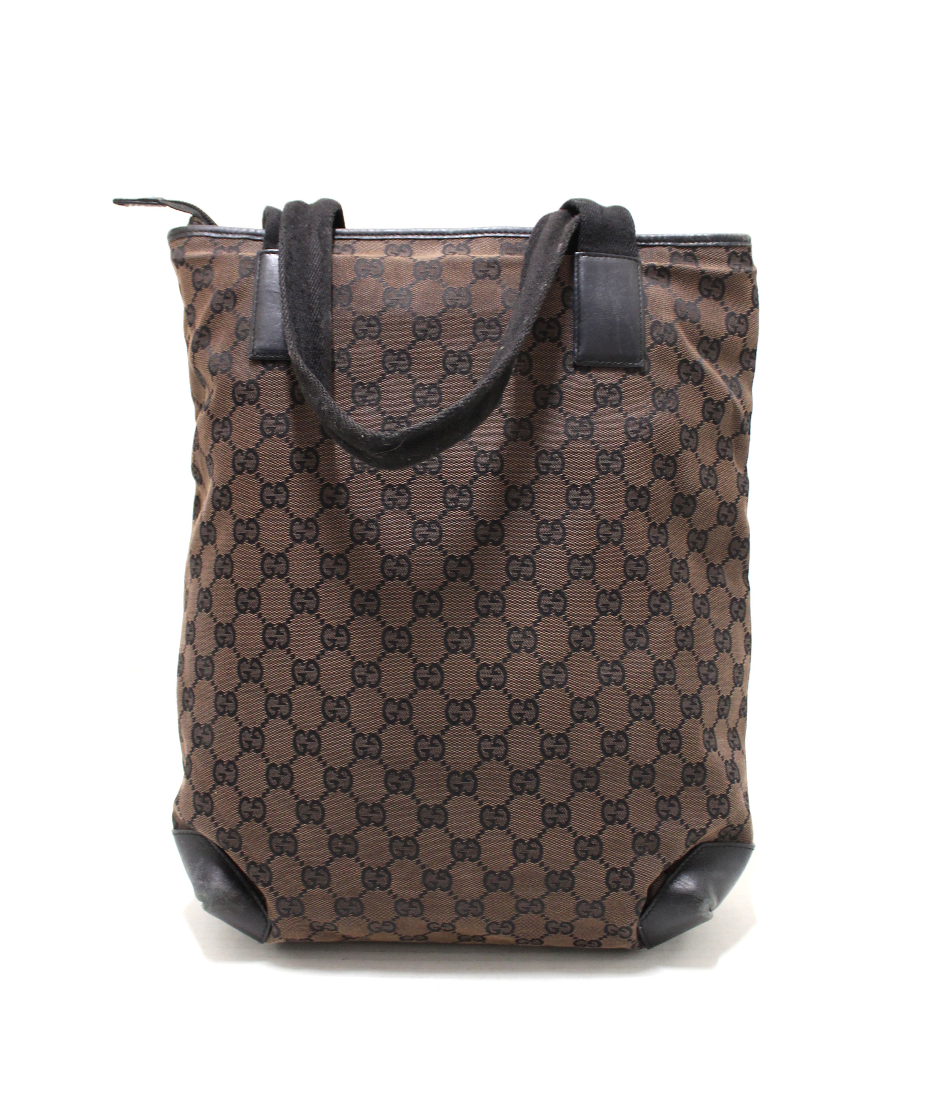 Authentic Gucci Brown GG Canvas Shoulder Tote Bag