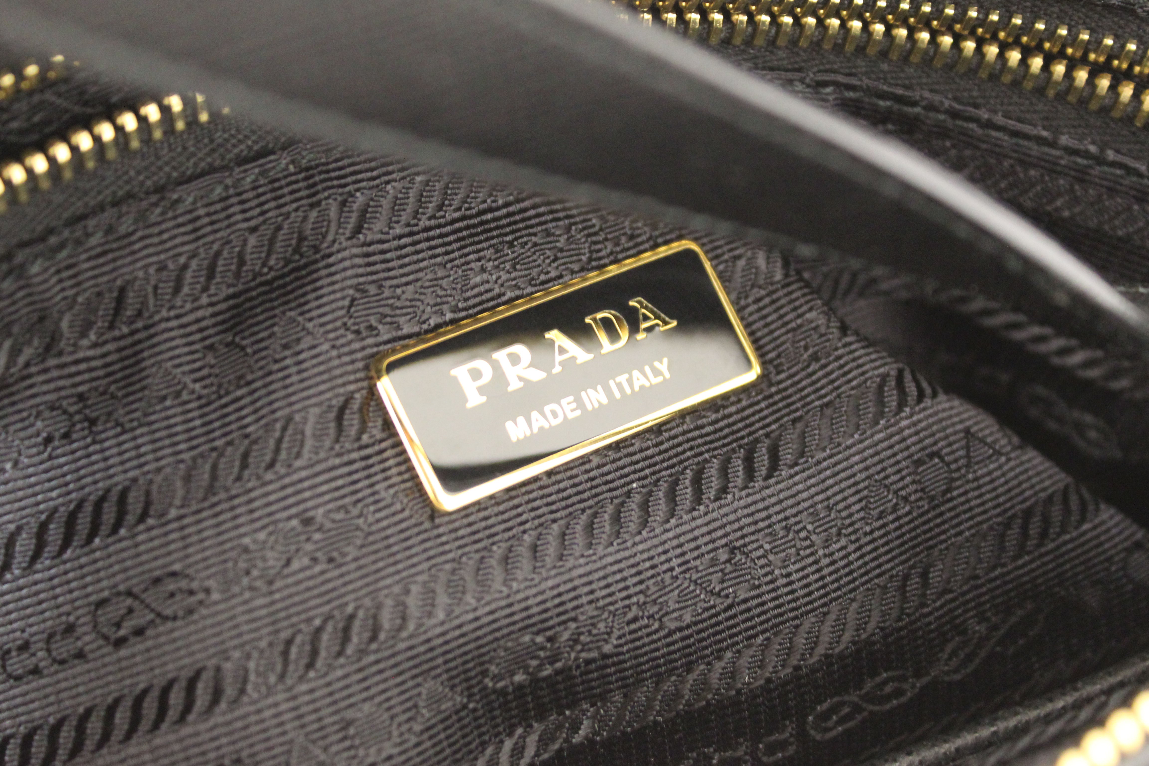 Authentic Prada Black Tessuto Nylon Robot Tote Bag