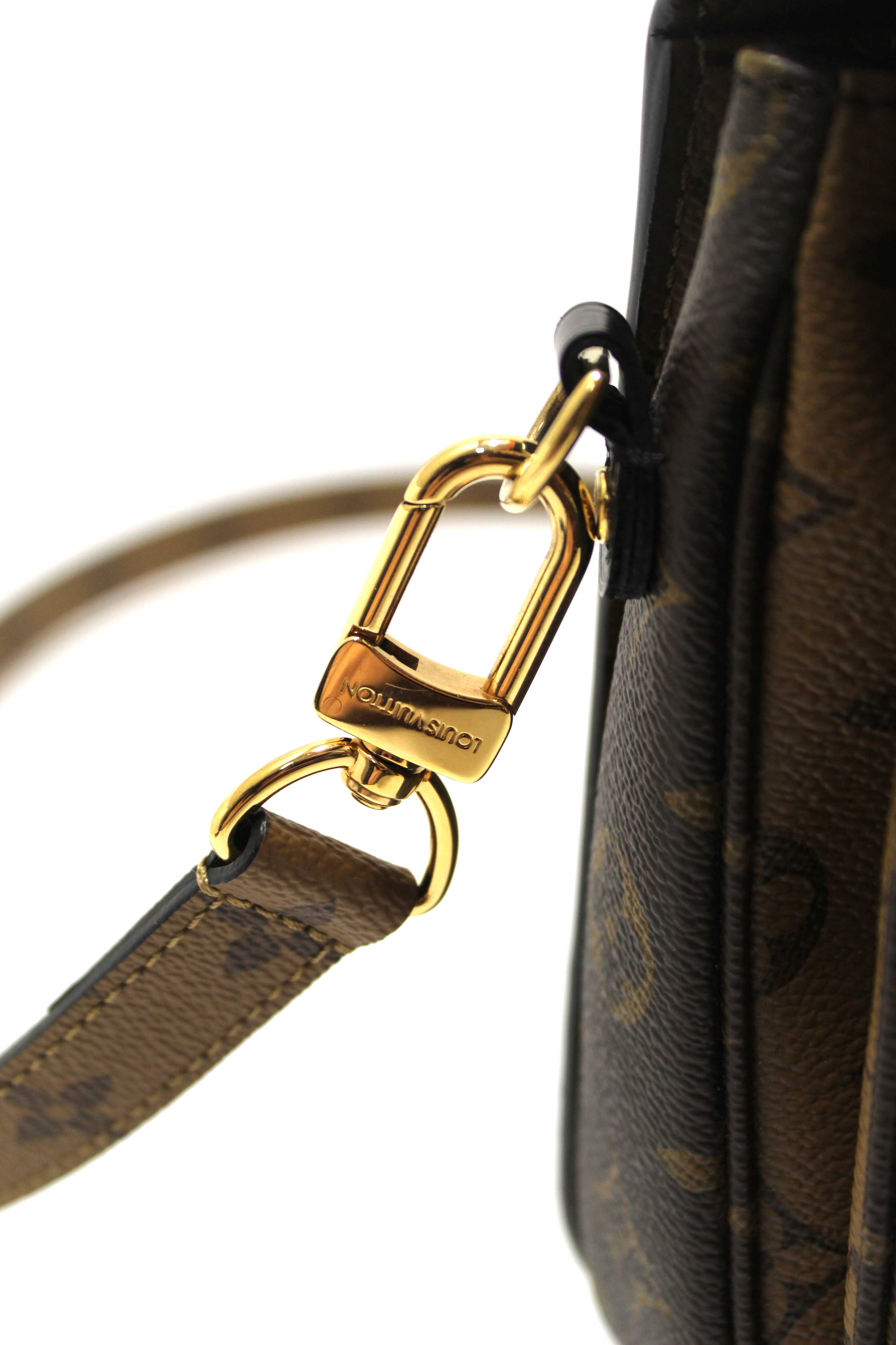 Authentic Louis Vuitton Classic Monogram Reverse Canvas Pochette Metis Bag