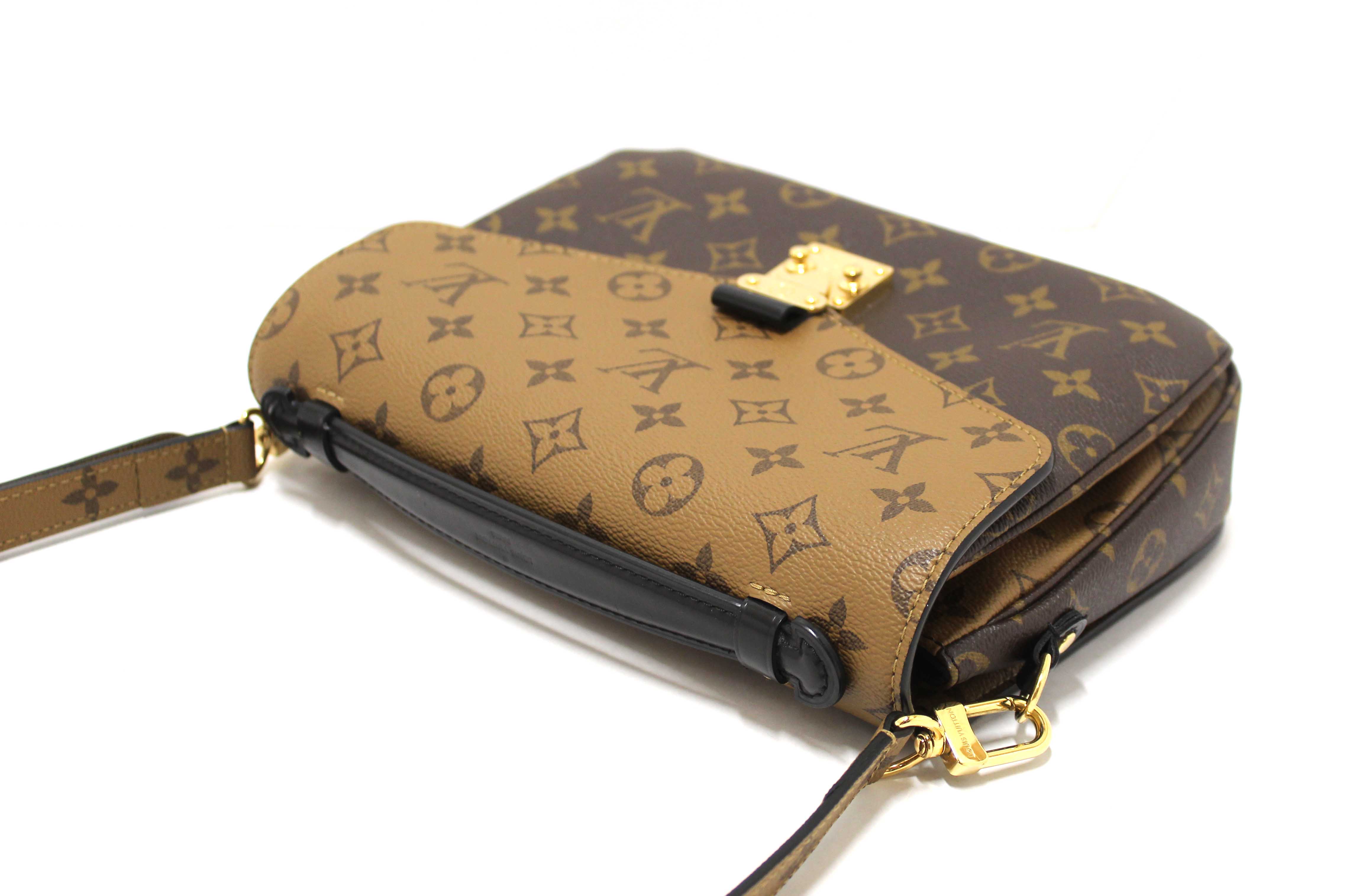 Authentic Louis Vuitton Classic Monogram Reverse Canvas Pochette Metis Bag