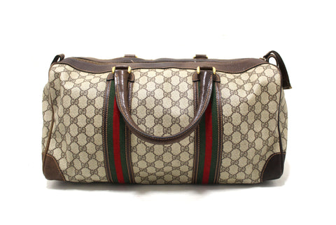 Authentic Gucci Vintage GG Supreme Duffle Travel Carry On Bag