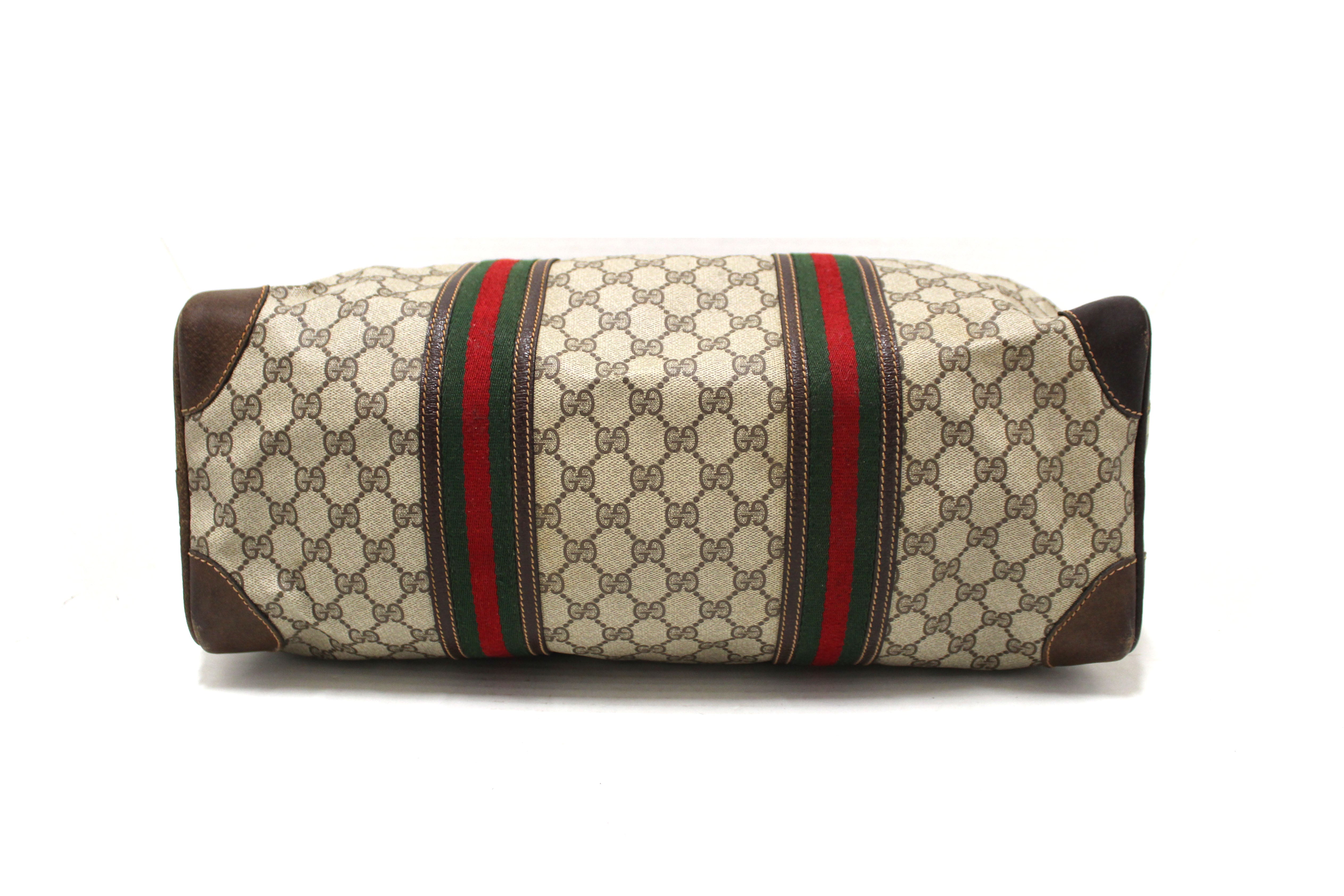 Authentic Gucci Vintage GG Supreme Duffle Travel Carry On Bag