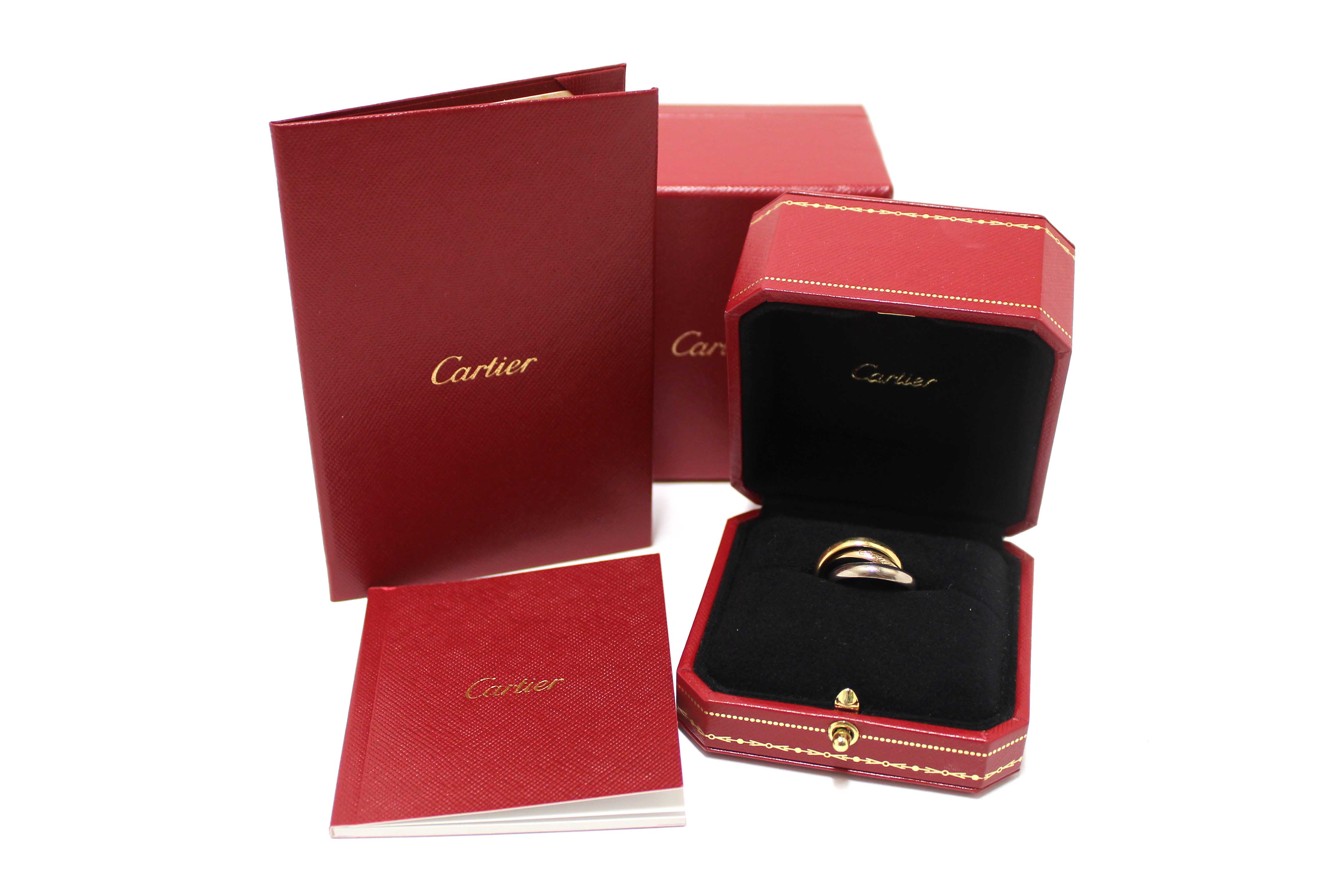 Authentic Cartier Rose Gold/Yellow Gold/ White Gold Trinity Classic Model Ring Size 4.5