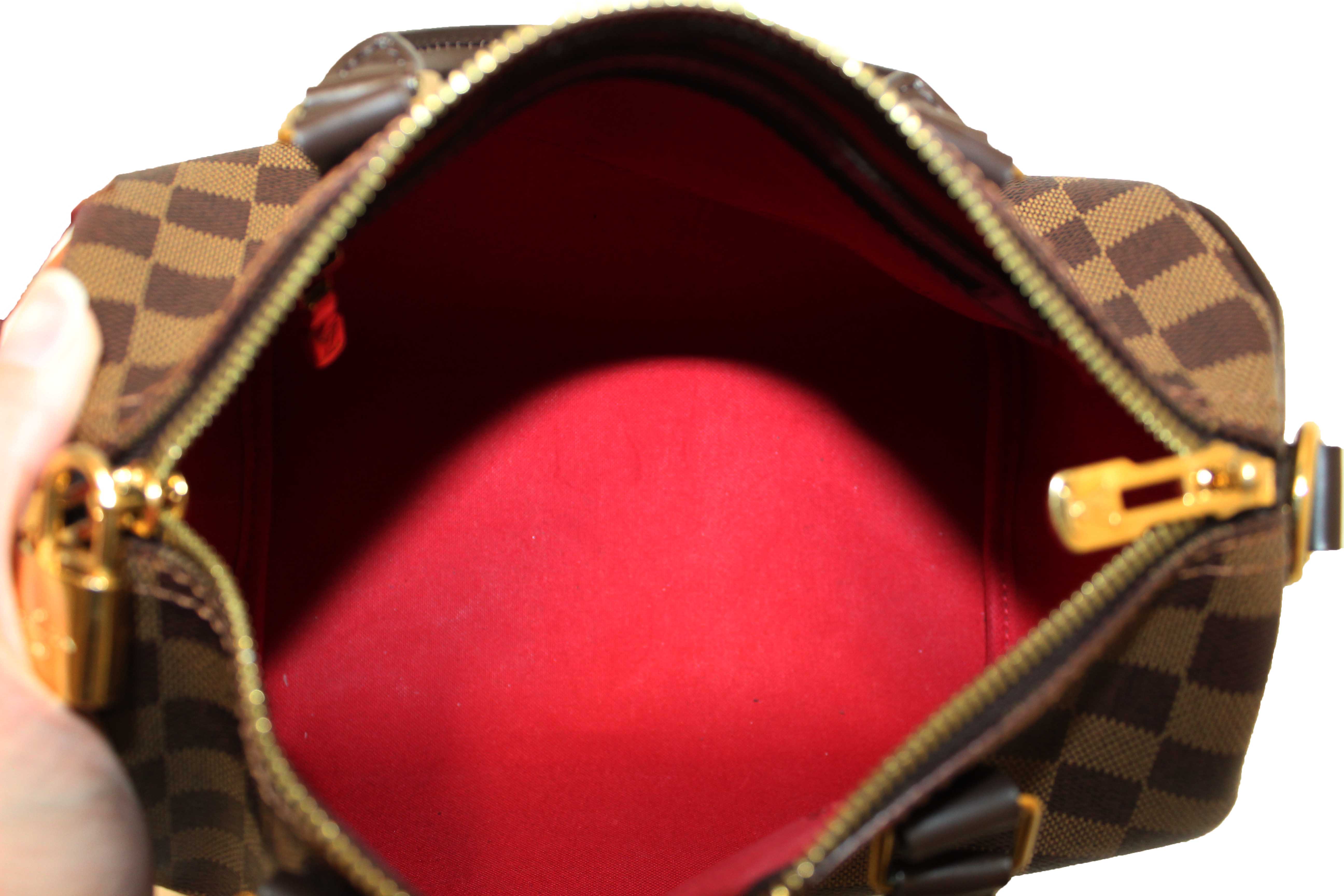 Authentic Louis Vuitton Damier Ebene Speedy 25 Bandouliere Bag