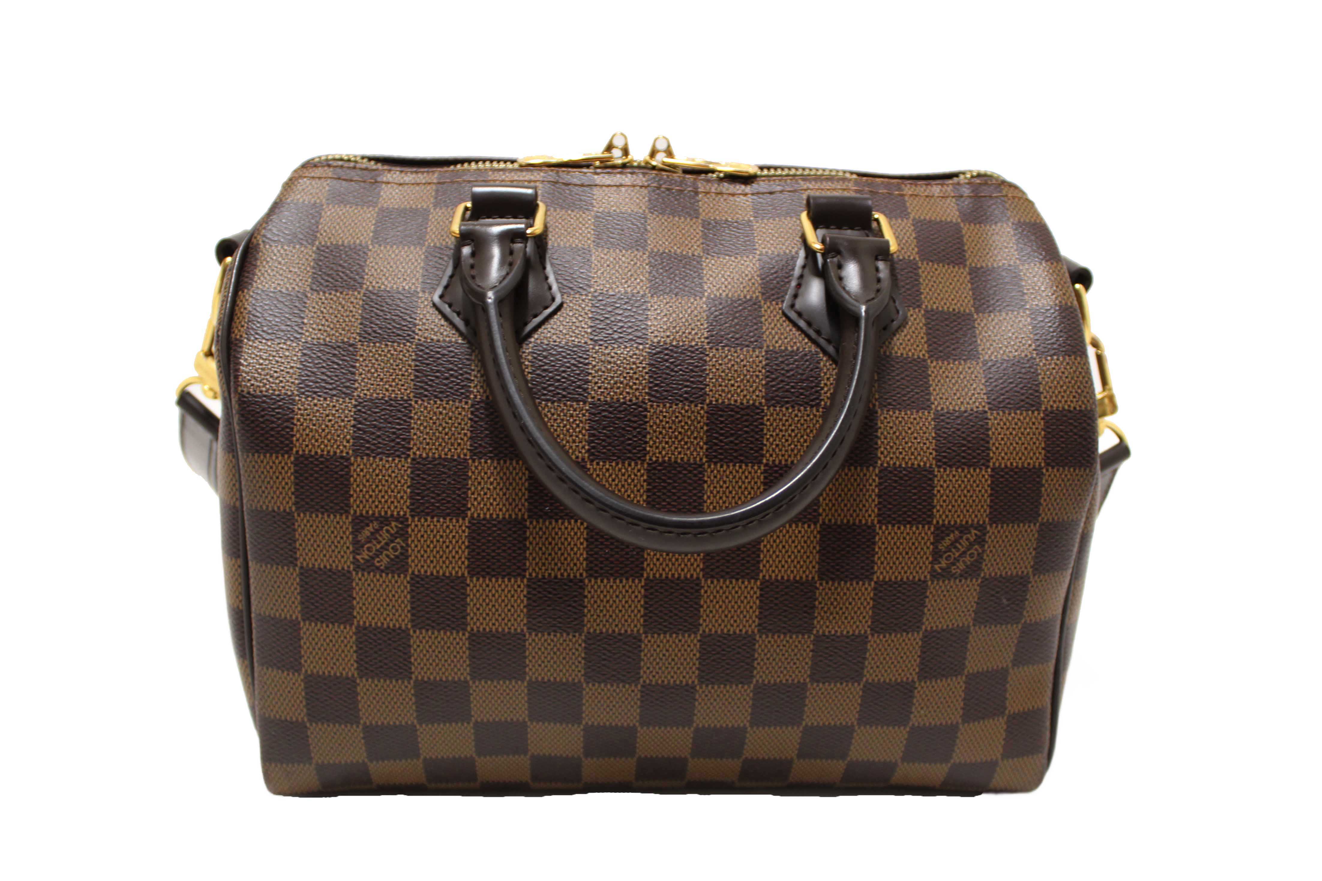 Authentic Louis Vuitton Damier Ebene Speedy 25 Bandouliere Bag