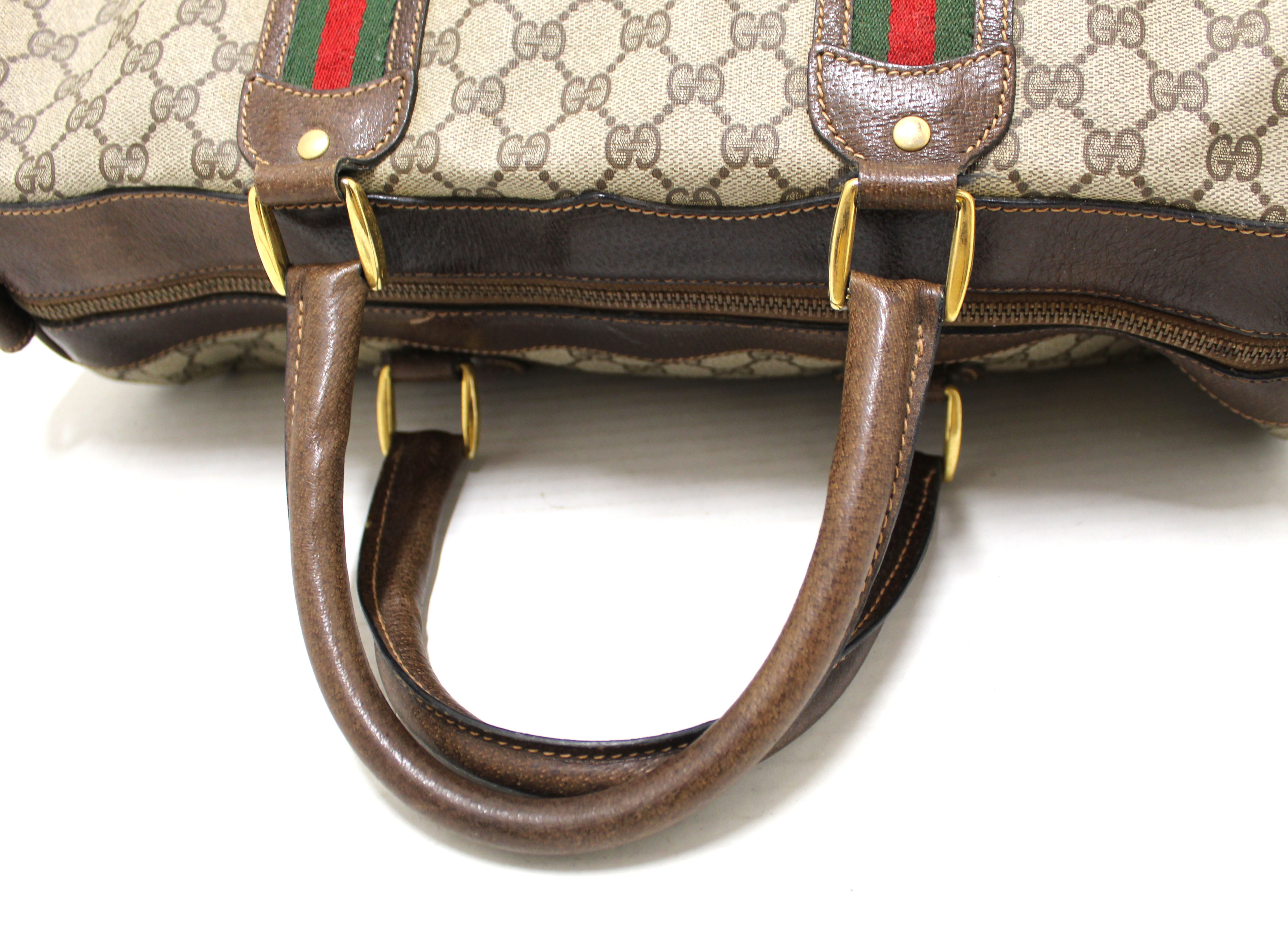 Authentic Gucci Vintage GG Supreme Duffle Travel Carry On Bag