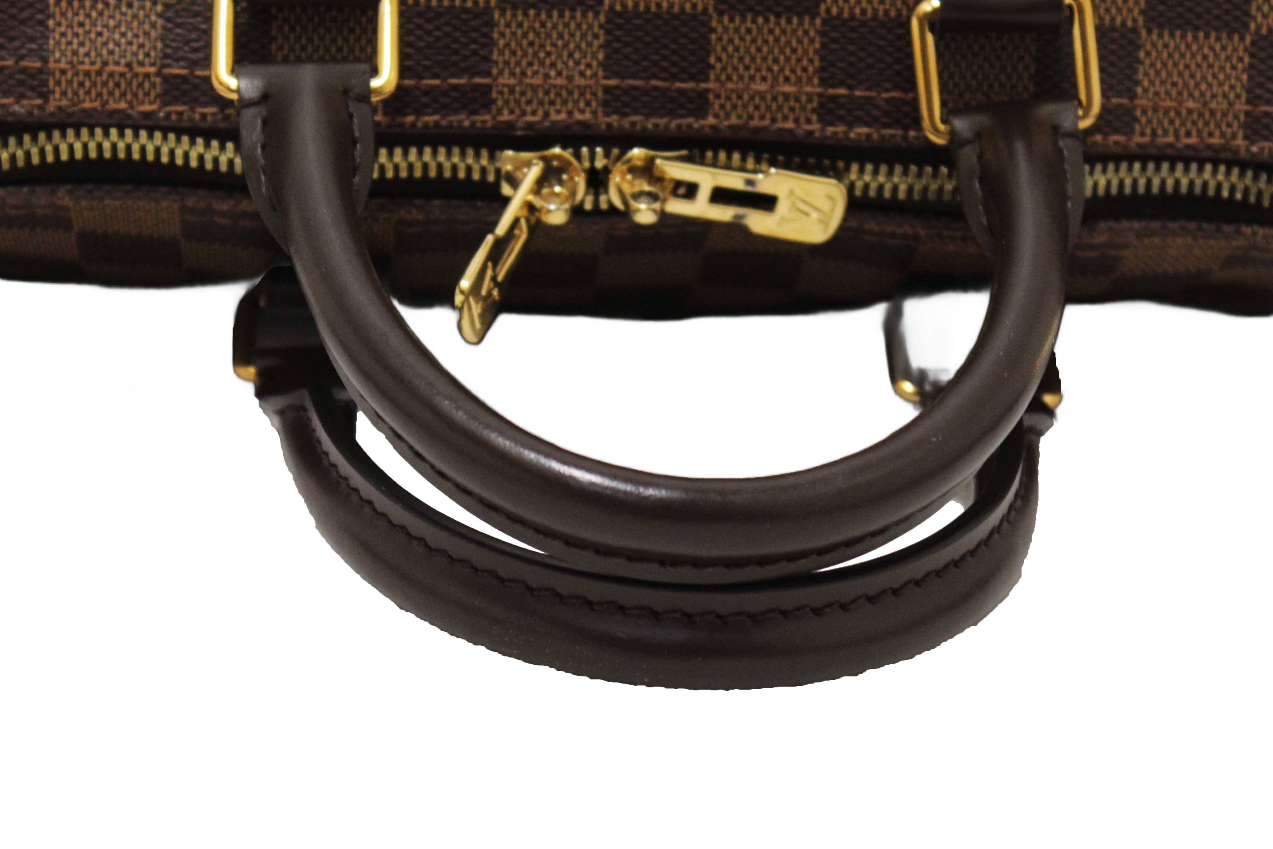 Authentic Louis Vuitton Damier Ebene Speedy 25 Bandouliere Bag