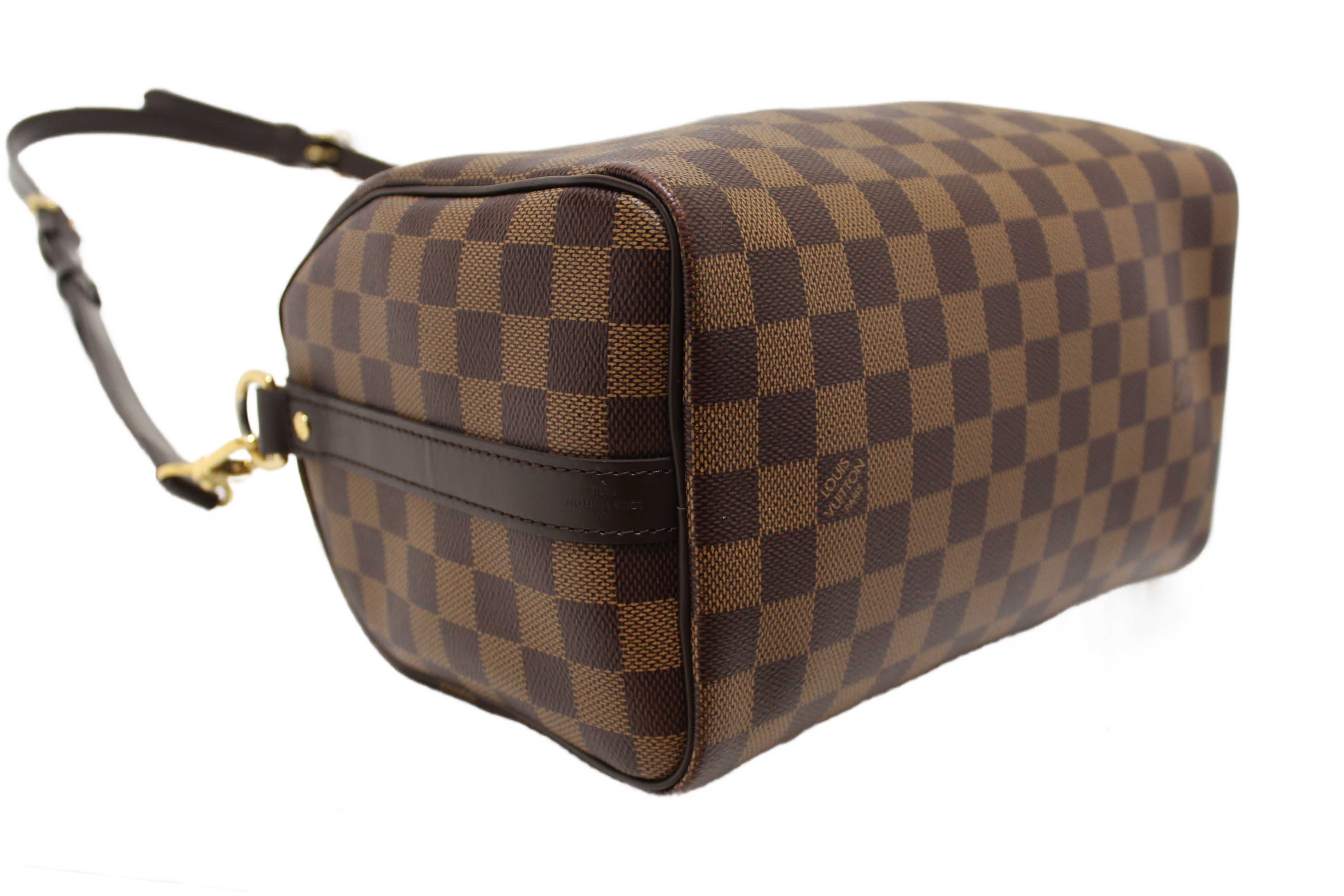 Authentic Louis Vuitton Damier Ebene Speedy 25 Bandouliere Bag