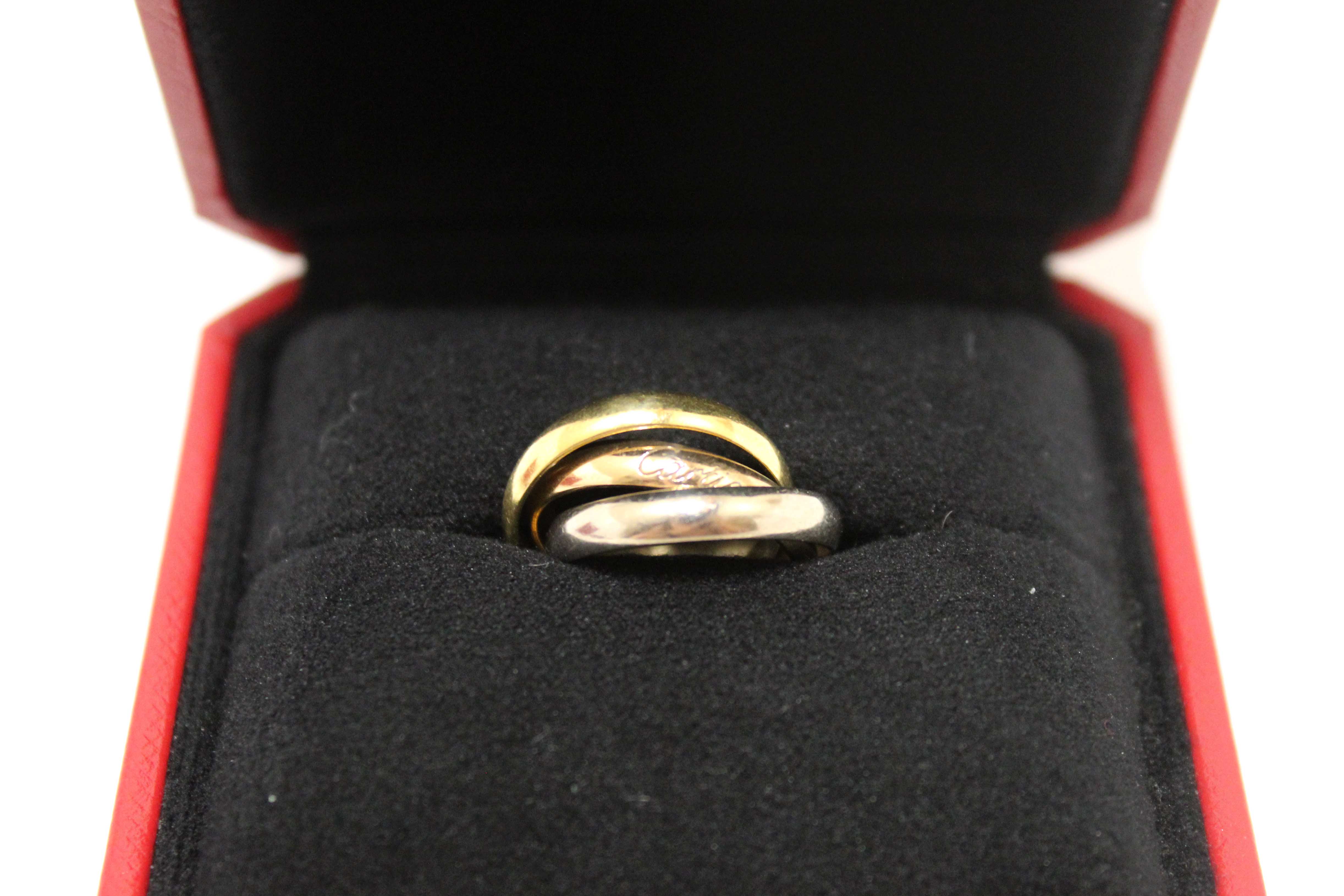 Authentic Cartier Rose Gold/Yellow Gold/ White Gold Trinity Classic Model Ring Size 4.5