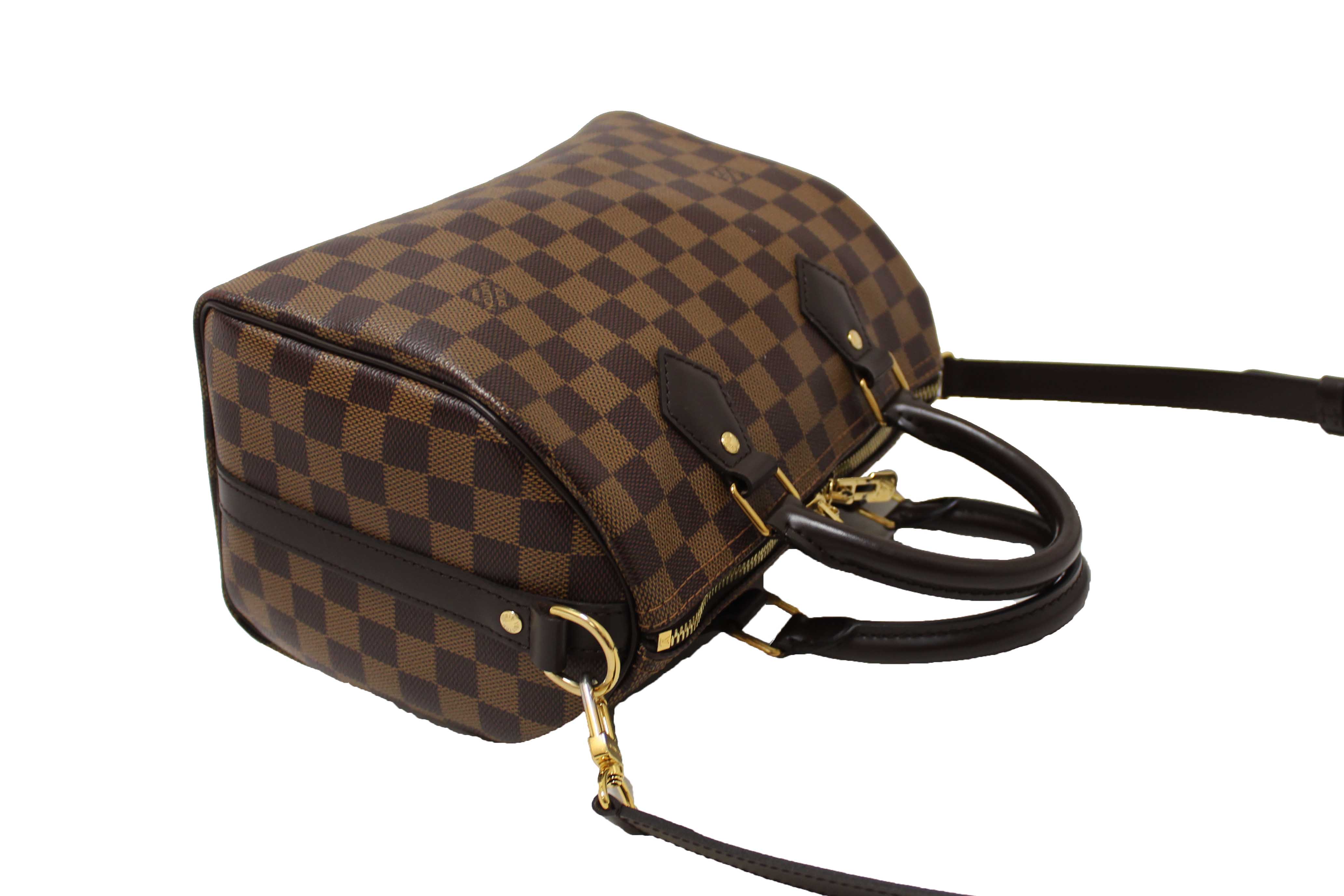 Authentic Louis Vuitton Damier Ebene Speedy 25 Bandouliere Bag