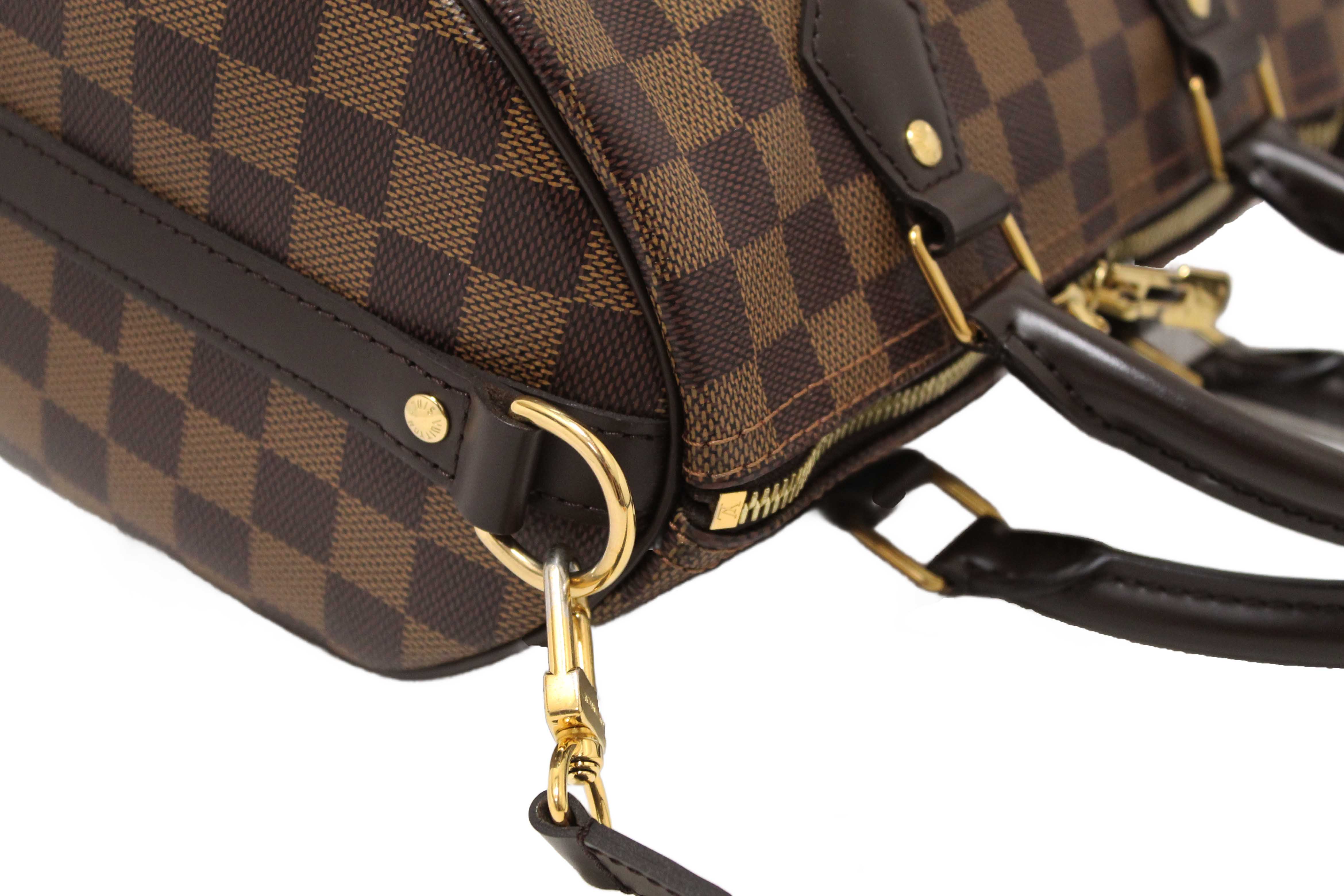 Authentic Louis Vuitton Damier Ebene Speedy 25 Bandouliere Bag