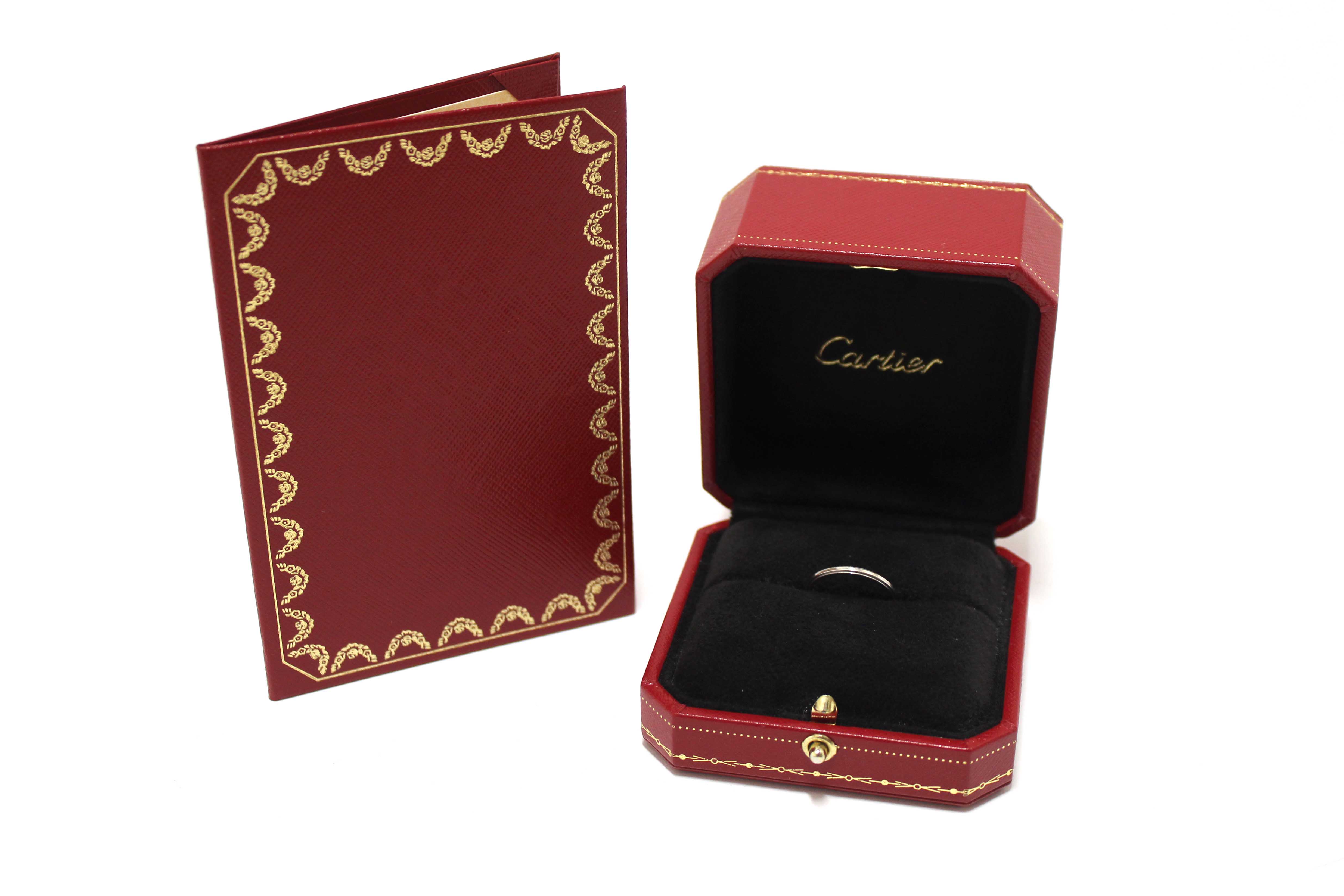 Authentic Cartier Platinum D'amore Wedding Band Ring 1.8mm Size 5.25