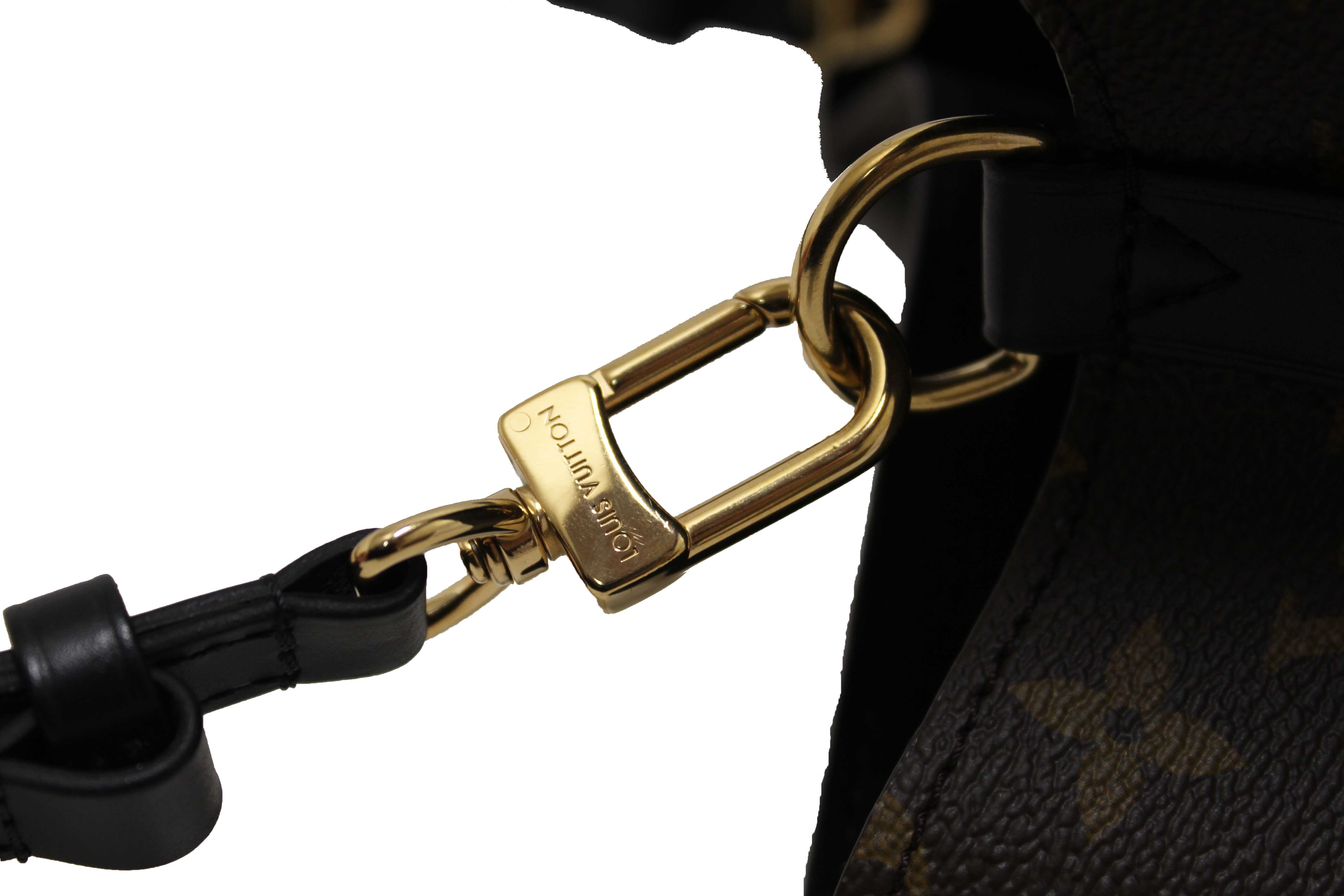 Authentic Louis Vuitton Classic Monogram Canvas with Black Leather NéoNoé MM Shoulder Bag