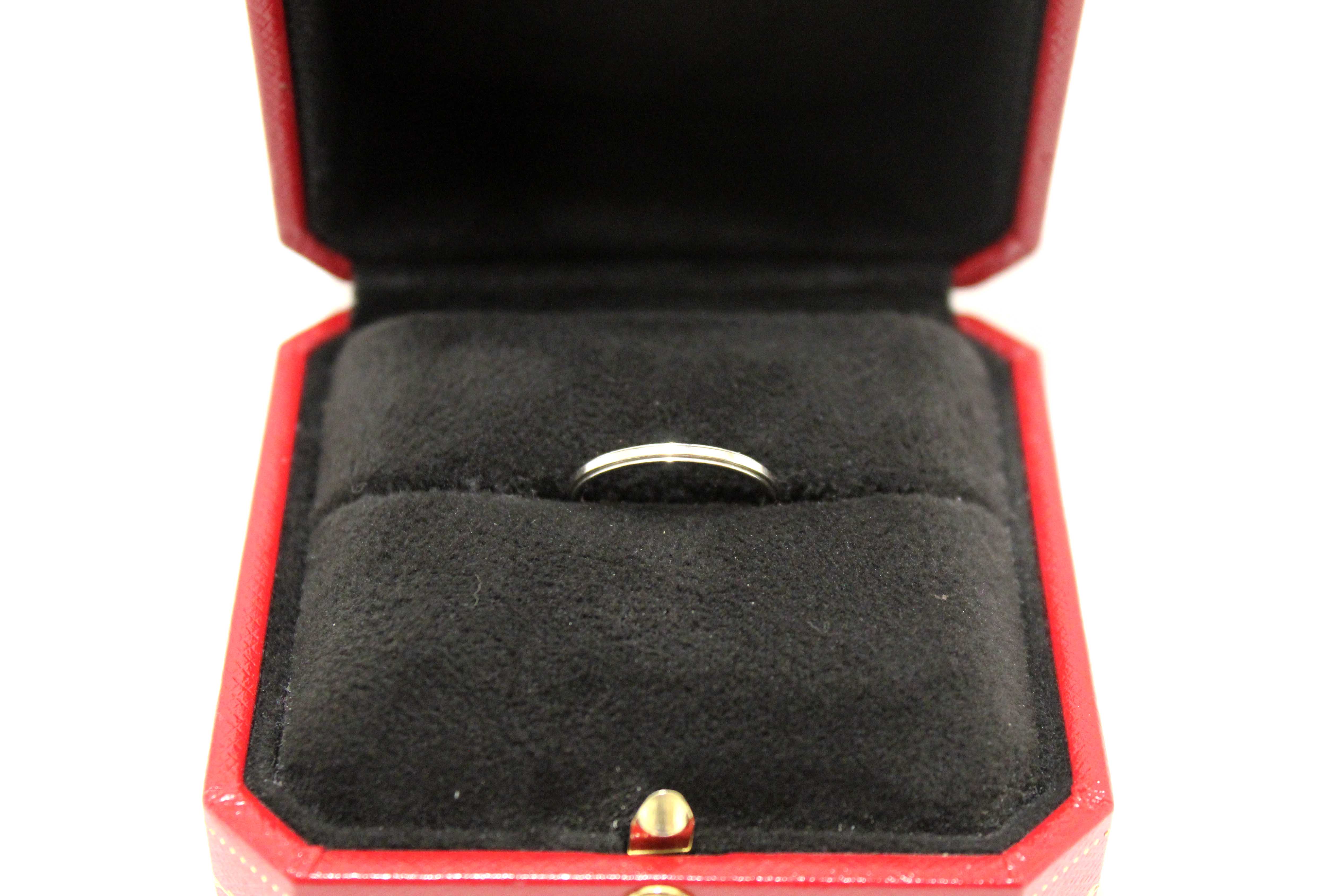 Authentic Cartier Platinum D'amore Wedding Band Ring 1.8mm Size 5.25