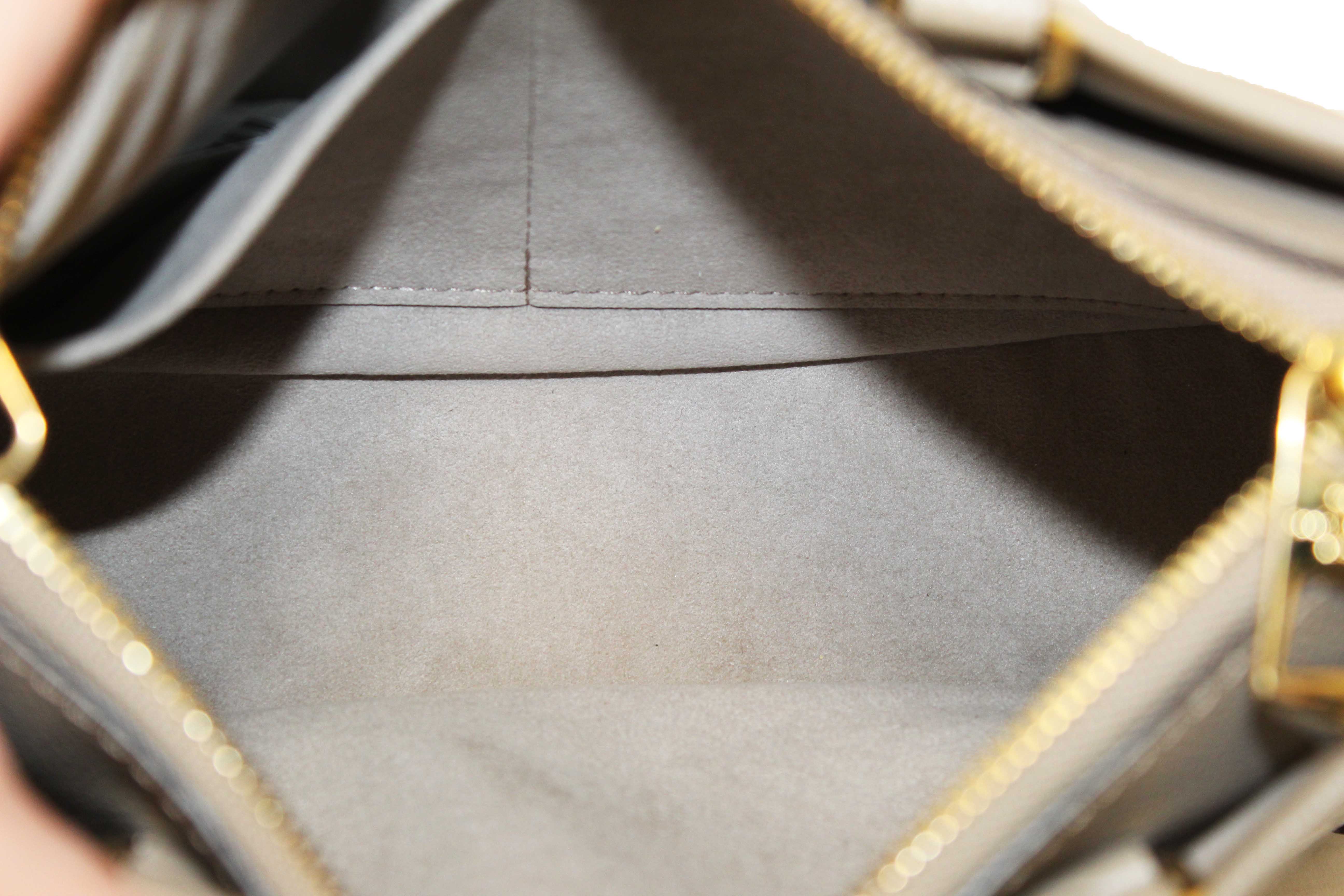 Authentic Louis Vuitton Tourterelle / Crème Beige Monogram Empreinte Leather Trianon PM Tote Bag