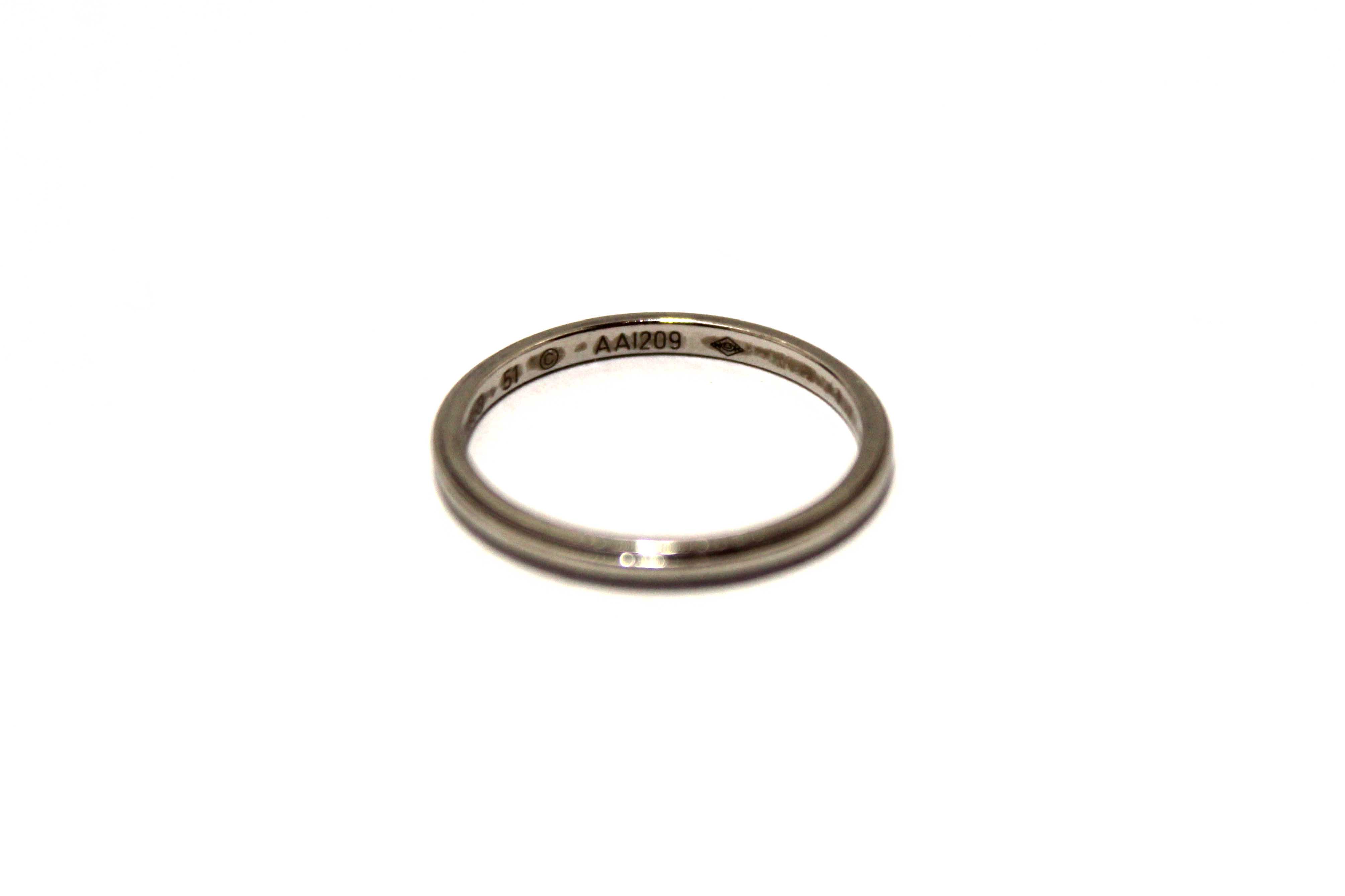 Authentic Cartier Platinum D'amore Wedding Band Ring 1.8mm Size 5.25