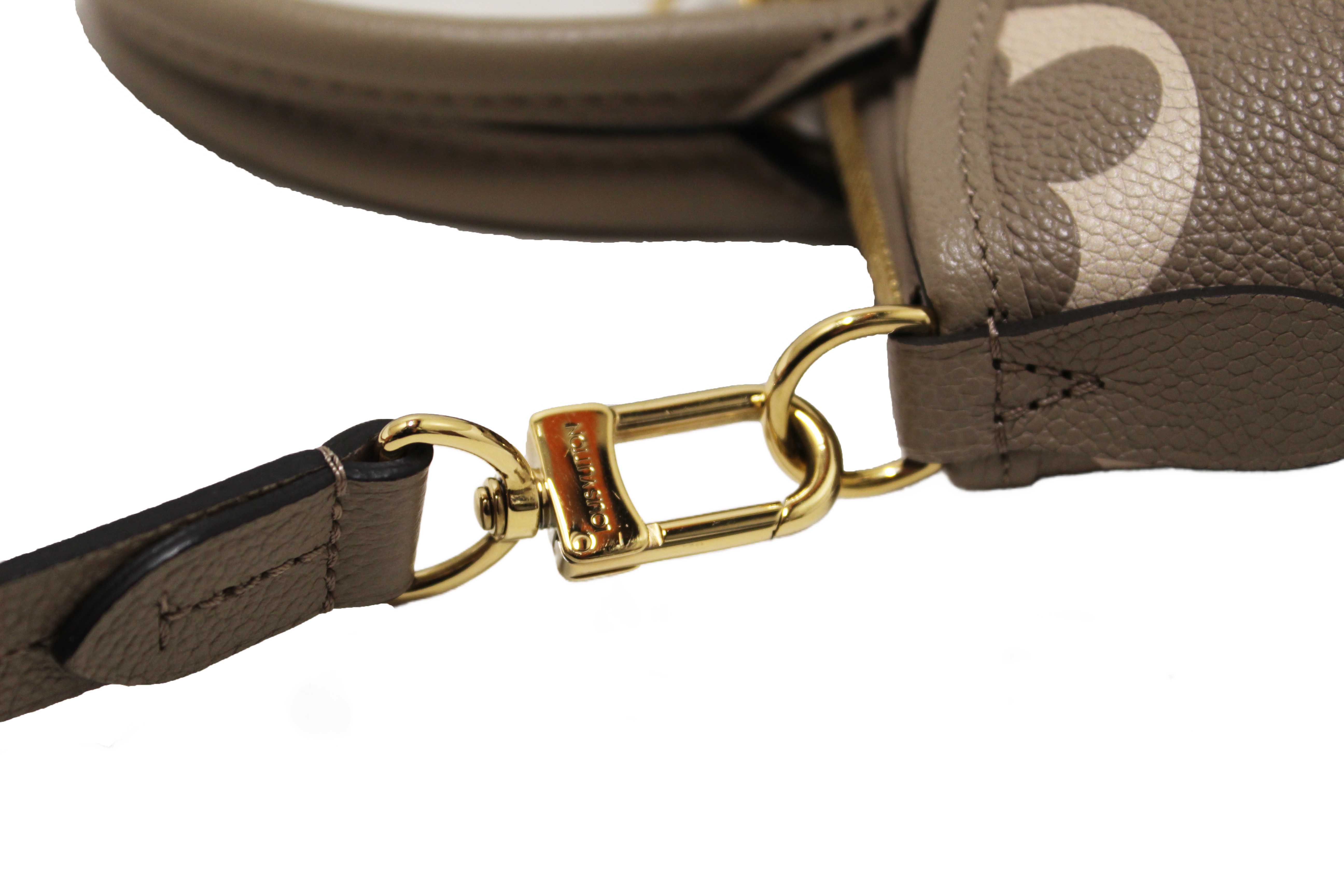 Authentic Louis Vuitton Tourterelle / Crème Beige Monogram Empreinte Leather Trianon PM Tote Bag