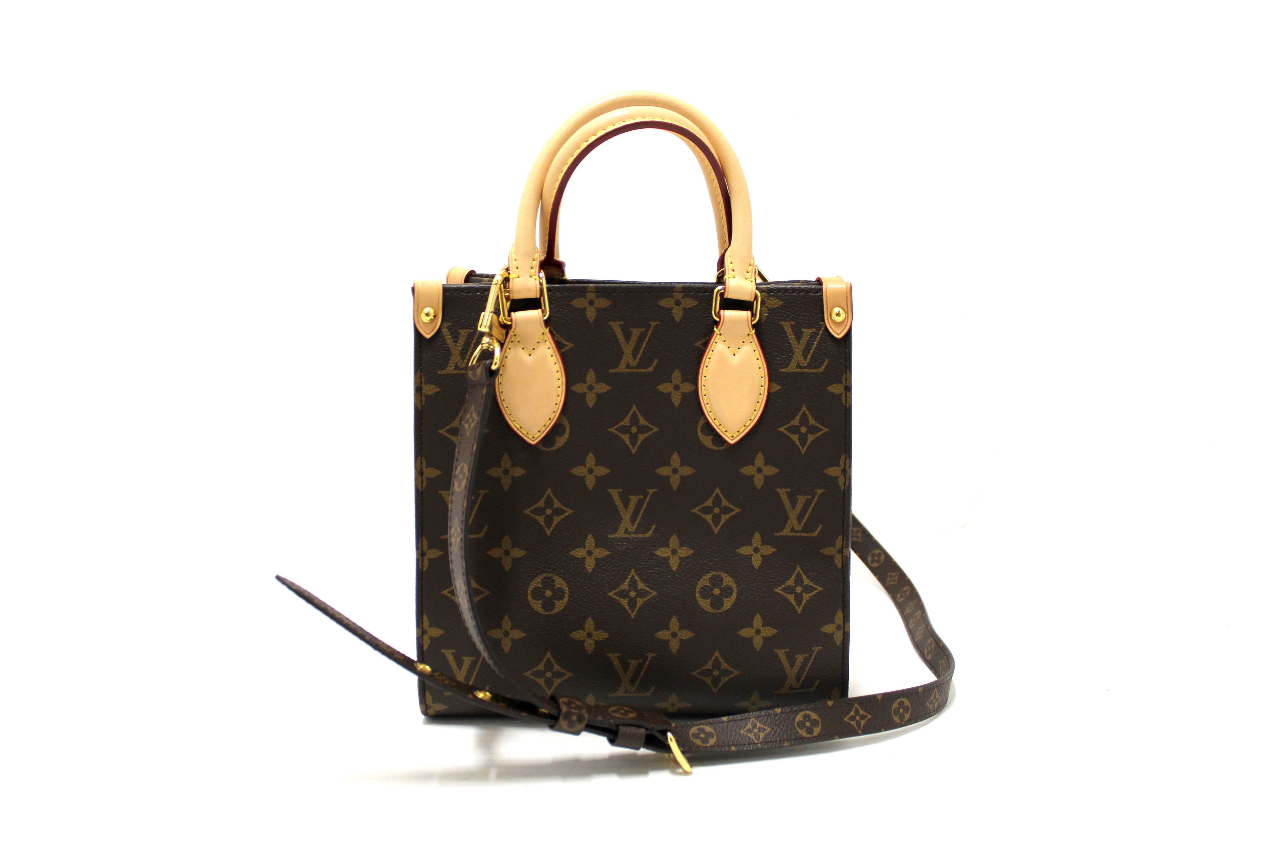 Authentic Louis Vuitton Classic Monogram Canvas Sac Plat BB Handbag