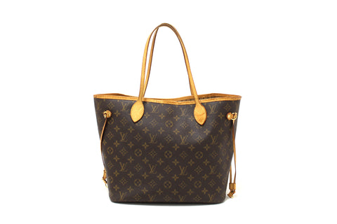 Authentic Louis Vuitton Classic Monogram Neverfull MM Shoulder Tote Bag