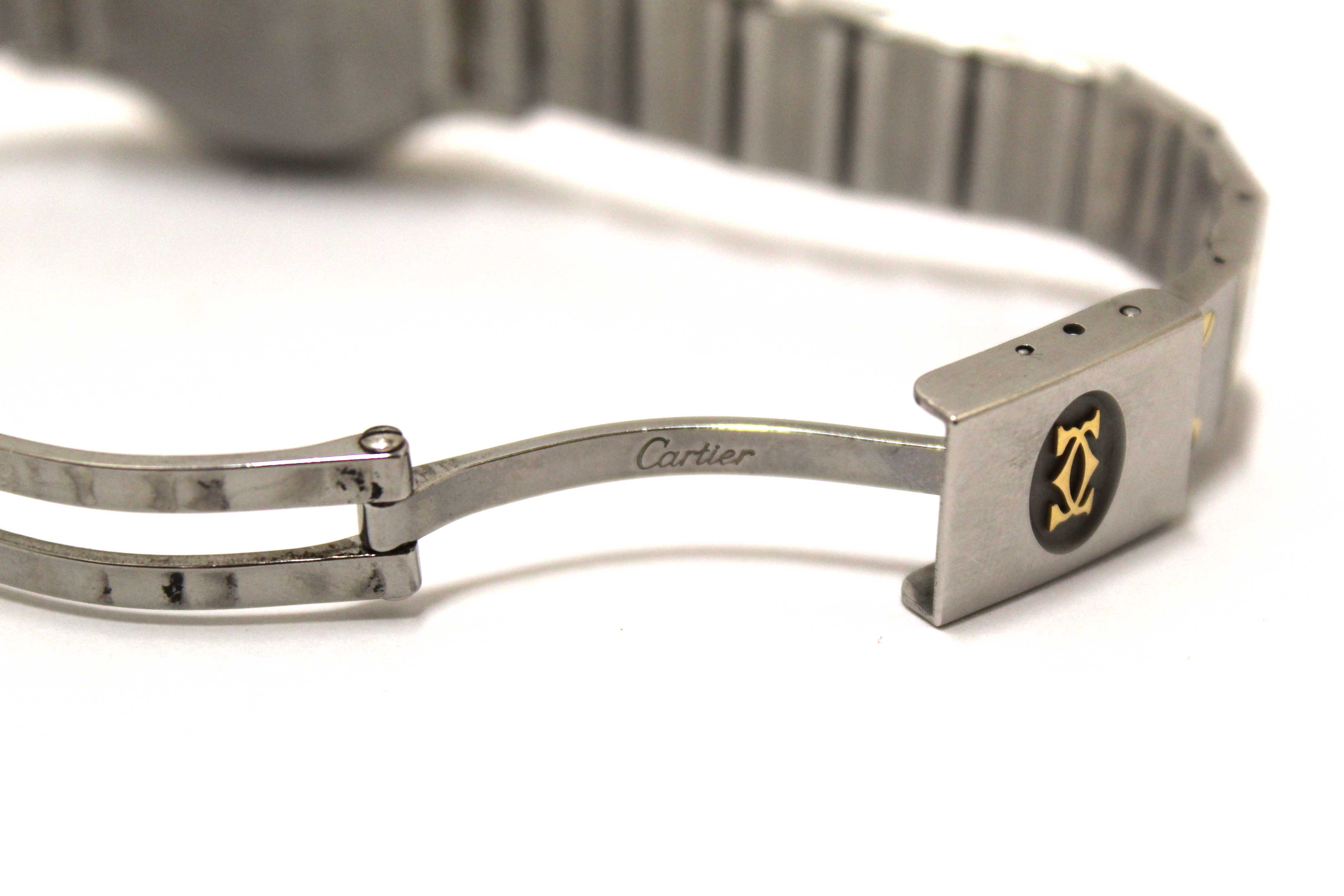 Authentic Cartier Santos Octagon Two Tone 18K Yellow Gold 24mm Watch 187903