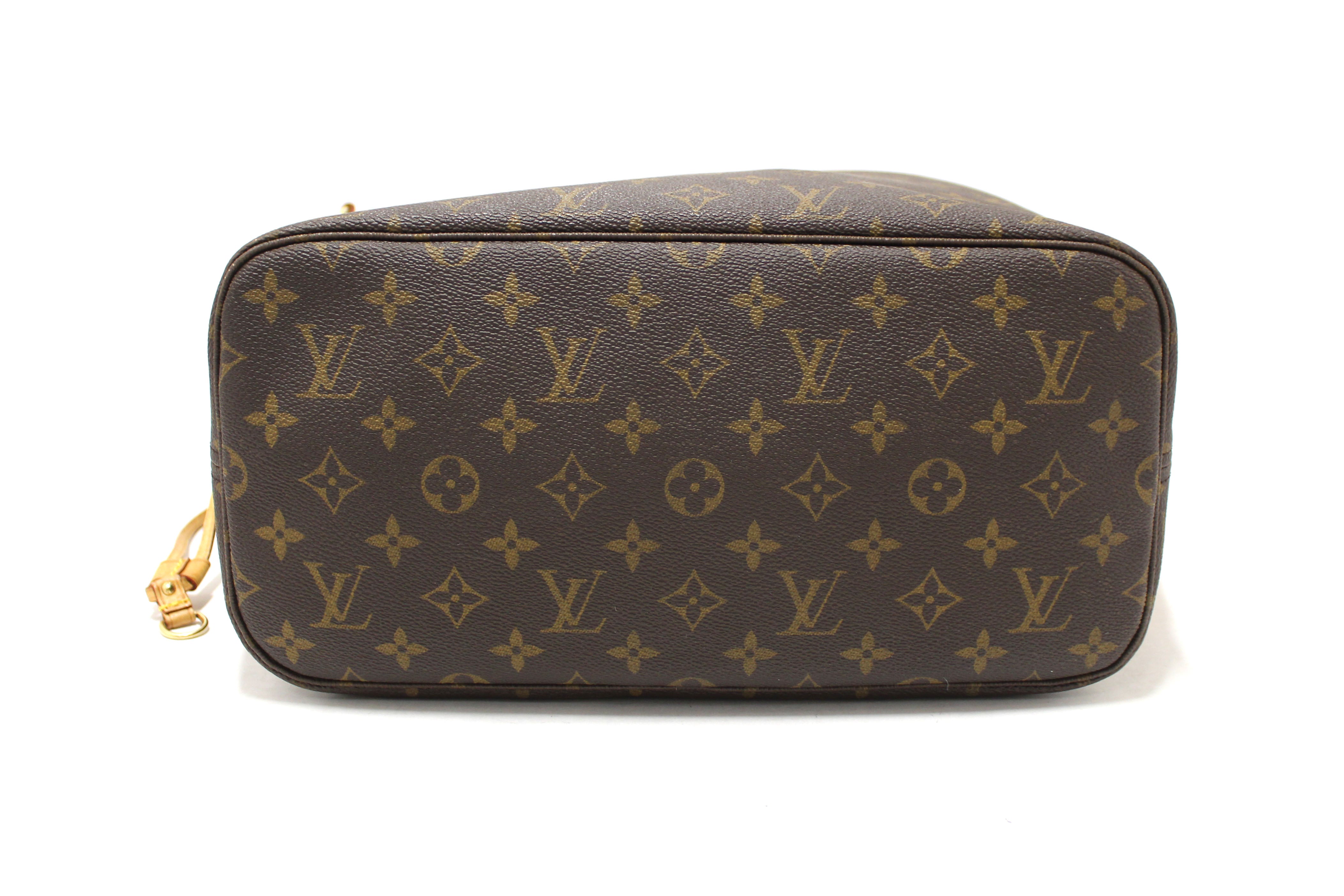 Authentic Louis Vuitton Classic Monogram Neverfull MM Shoulder Tote Bag