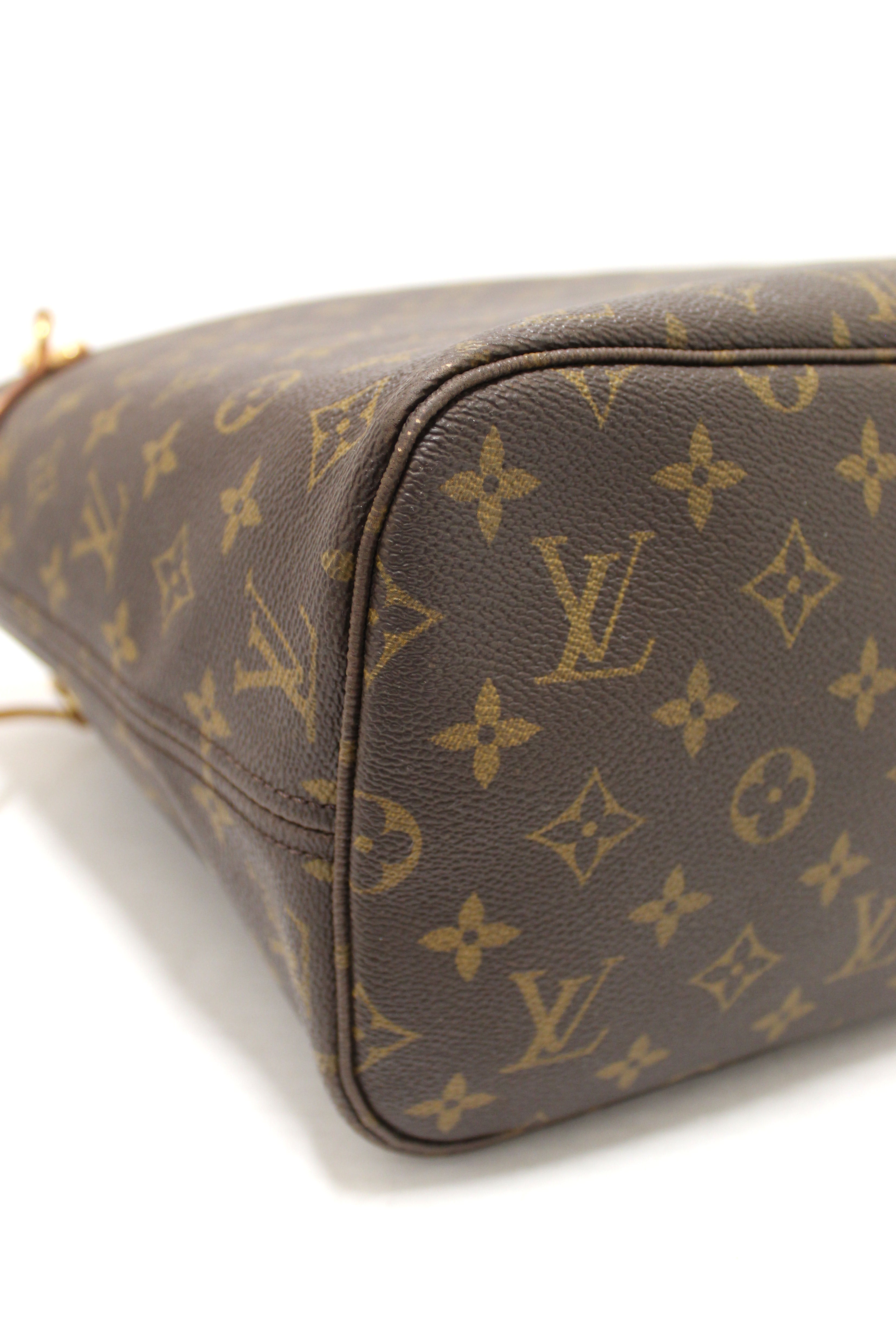 Authentic Louis Vuitton Classic Monogram Neverfull MM Shoulder Tote Bag