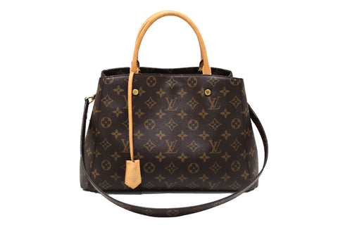 Authentic Louis Vuitton Classic Monogram Canvas Montaigne MM Handbag