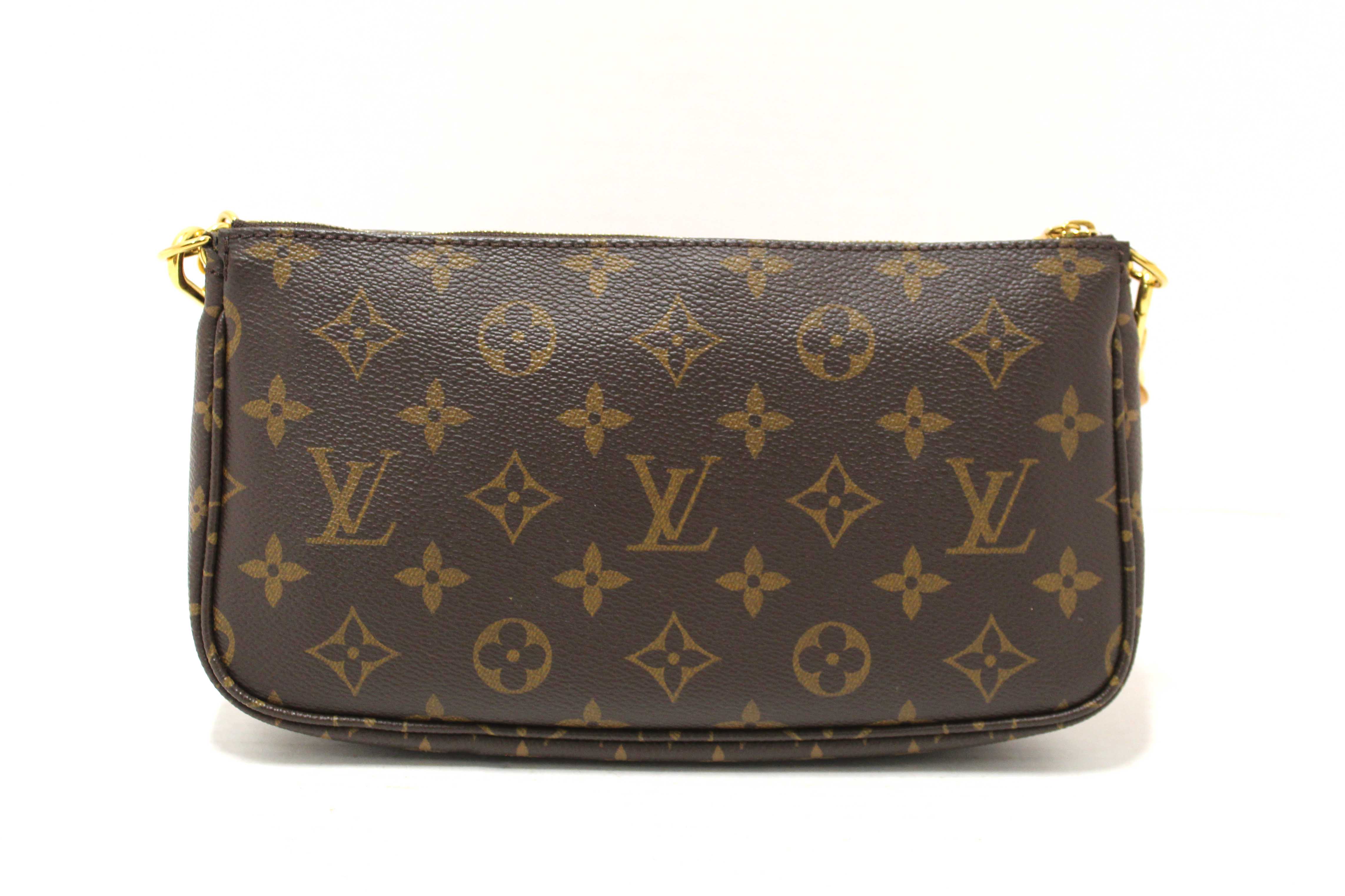 Authentic Louis Vuitton Classic Monogram Khaki PInk Strap Multi-Pochette Accessoires Bag
