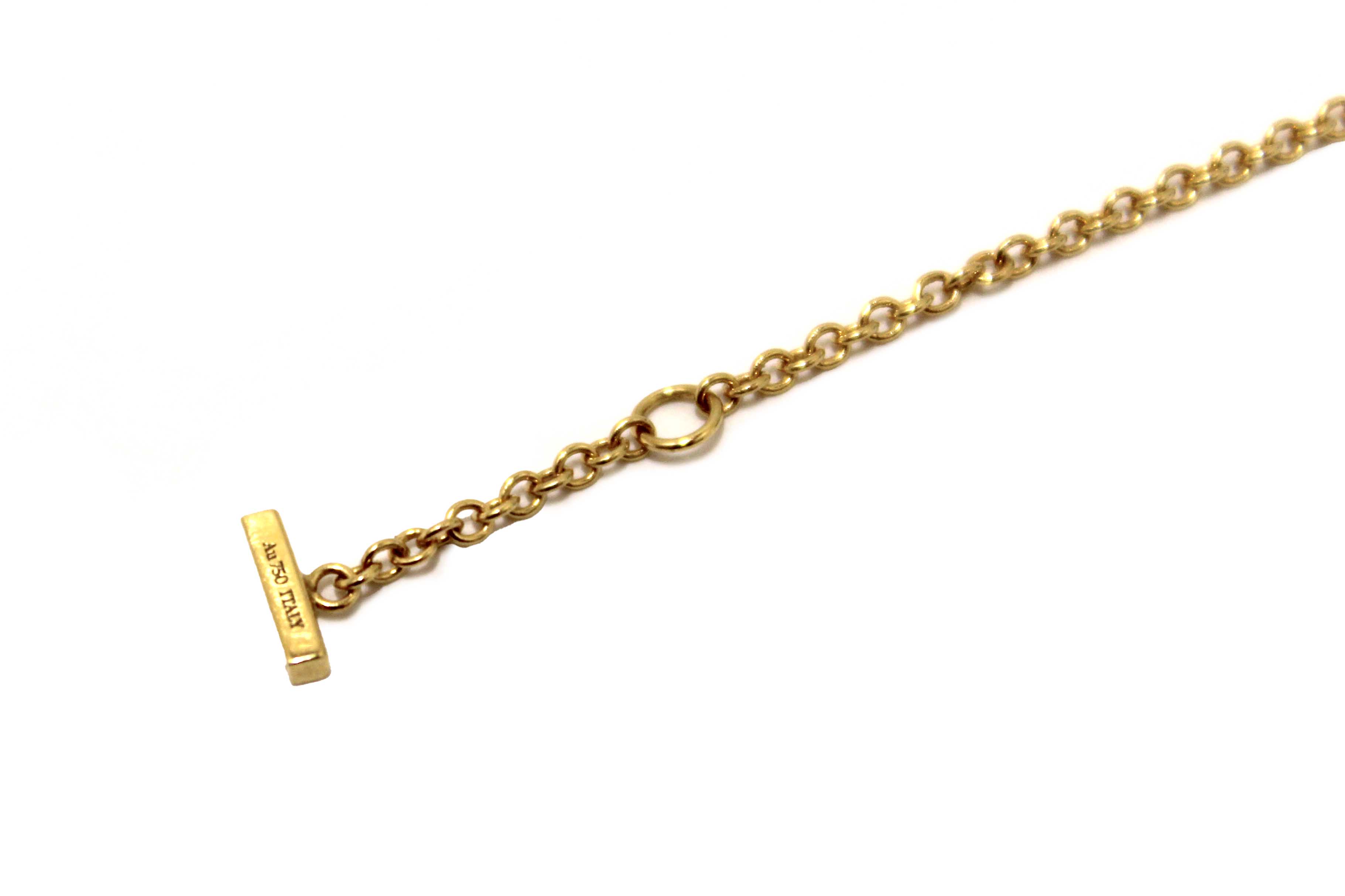 Authentic Tiffany & Co 18K Yellow Gold with Diamonds Tiffany T Smile Bracelet