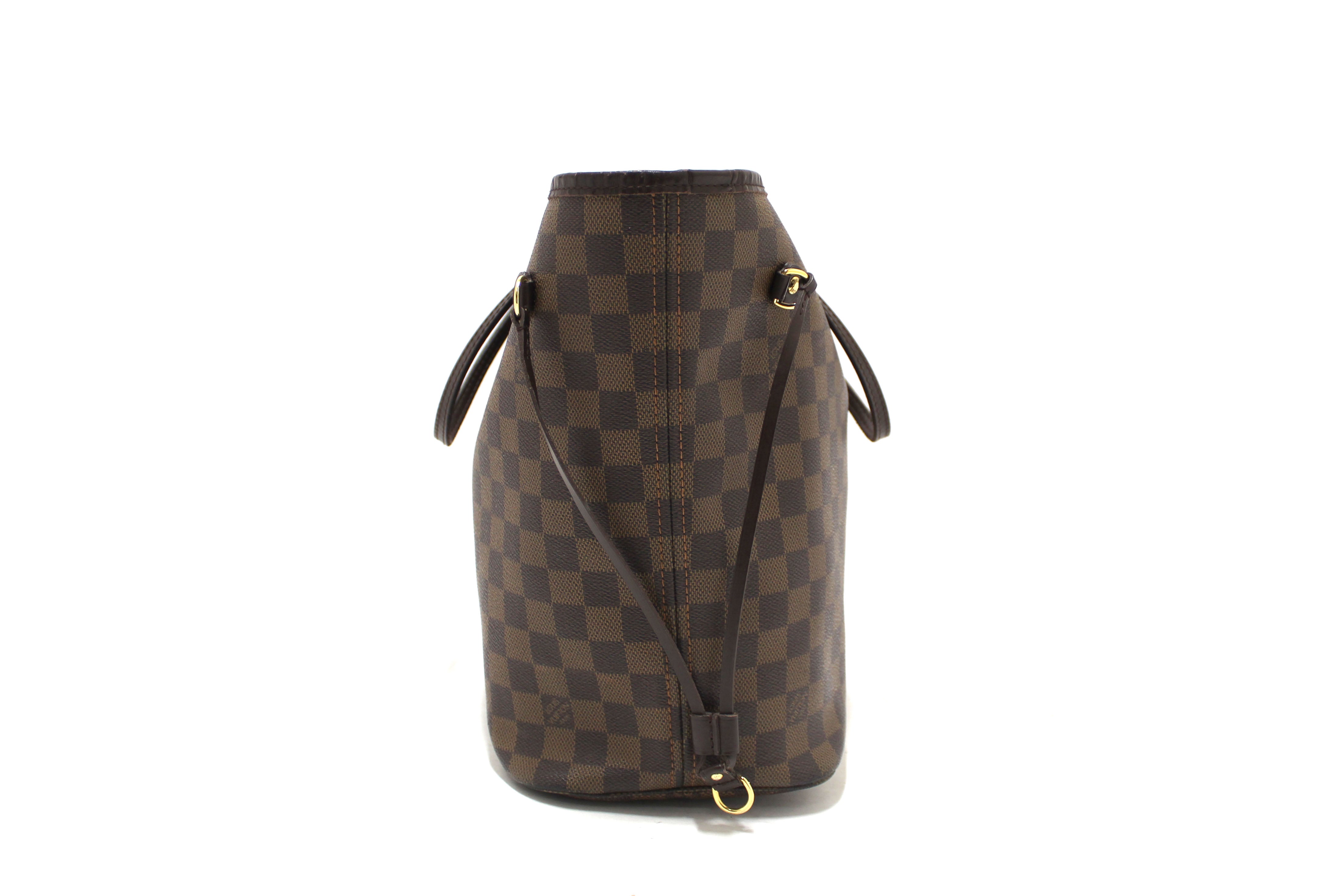 Authentic Louis Vuitton Damier Ebene Neverfull MM Shoulder Tote Bag