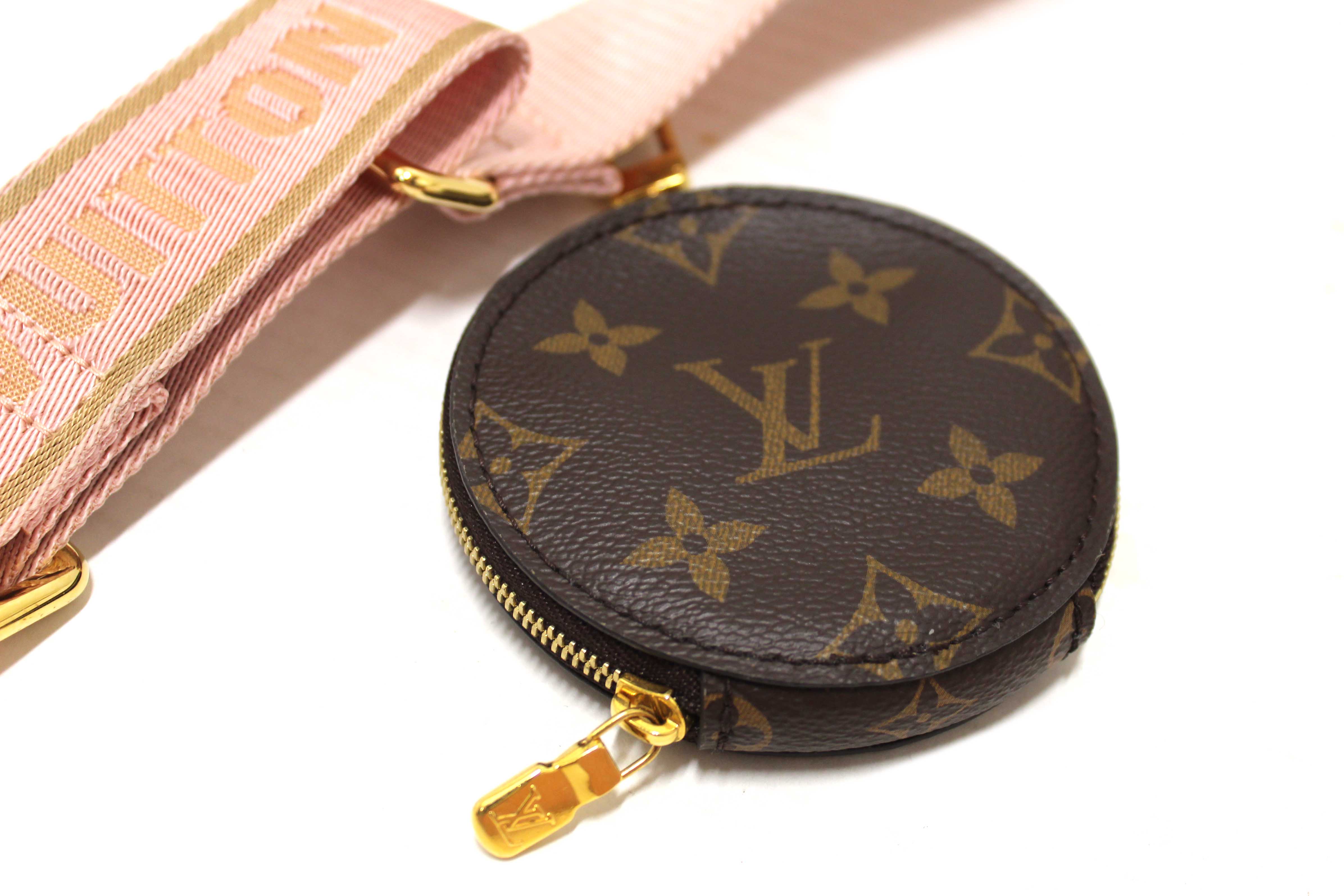 Authentic Louis Vuitton Classic Monogram Khaki PInk Strap Multi-Pochette Accessoires Bag