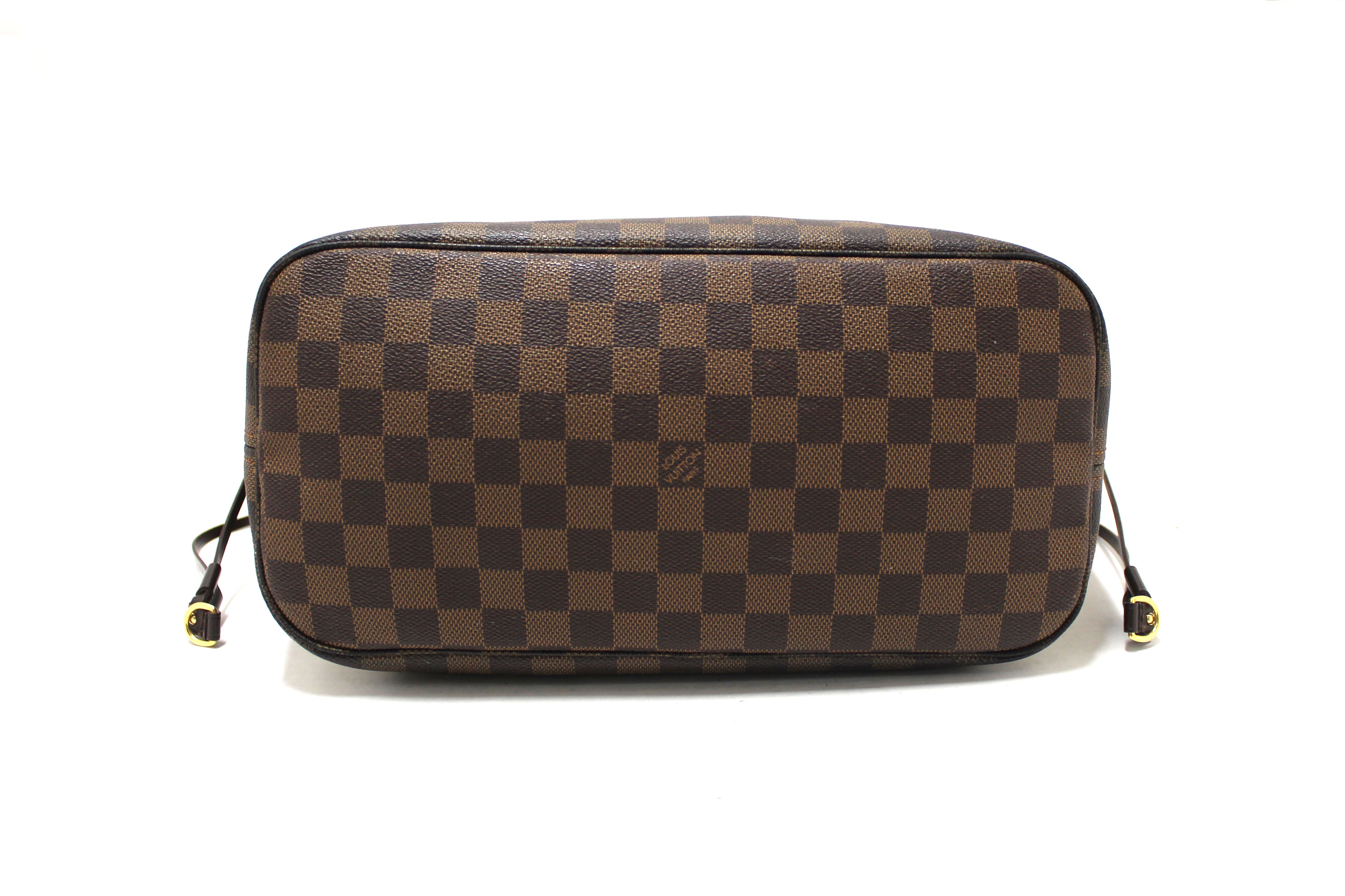 Authentic Louis Vuitton Damier Ebene Neverfull MM Shoulder Tote Bag