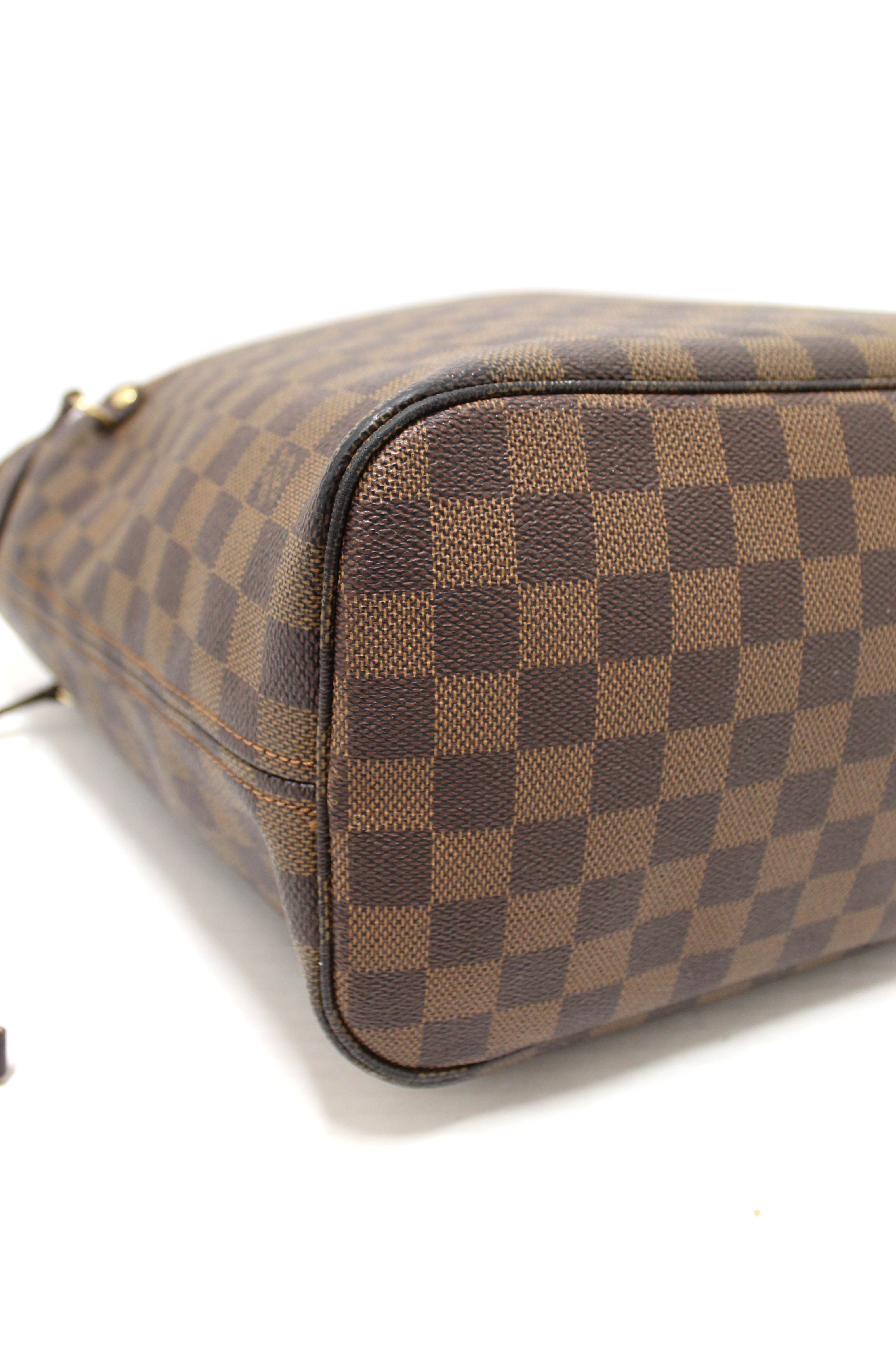 Authentic Louis Vuitton Damier Ebene Neverfull MM Shoulder Tote Bag