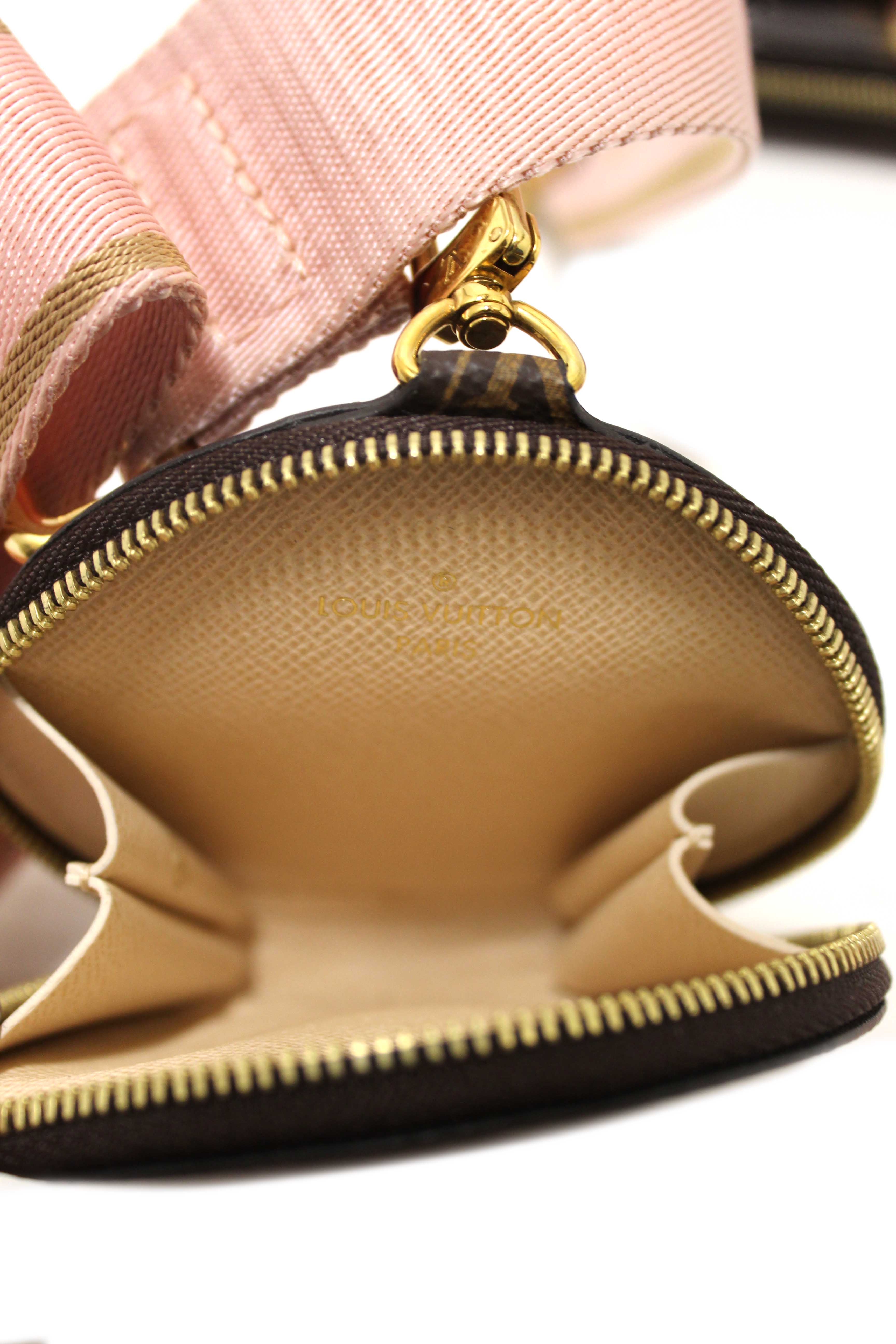 Authentic Louis Vuitton Classic Monogram Khaki PInk Strap Multi-Pochette Accessoires Bag