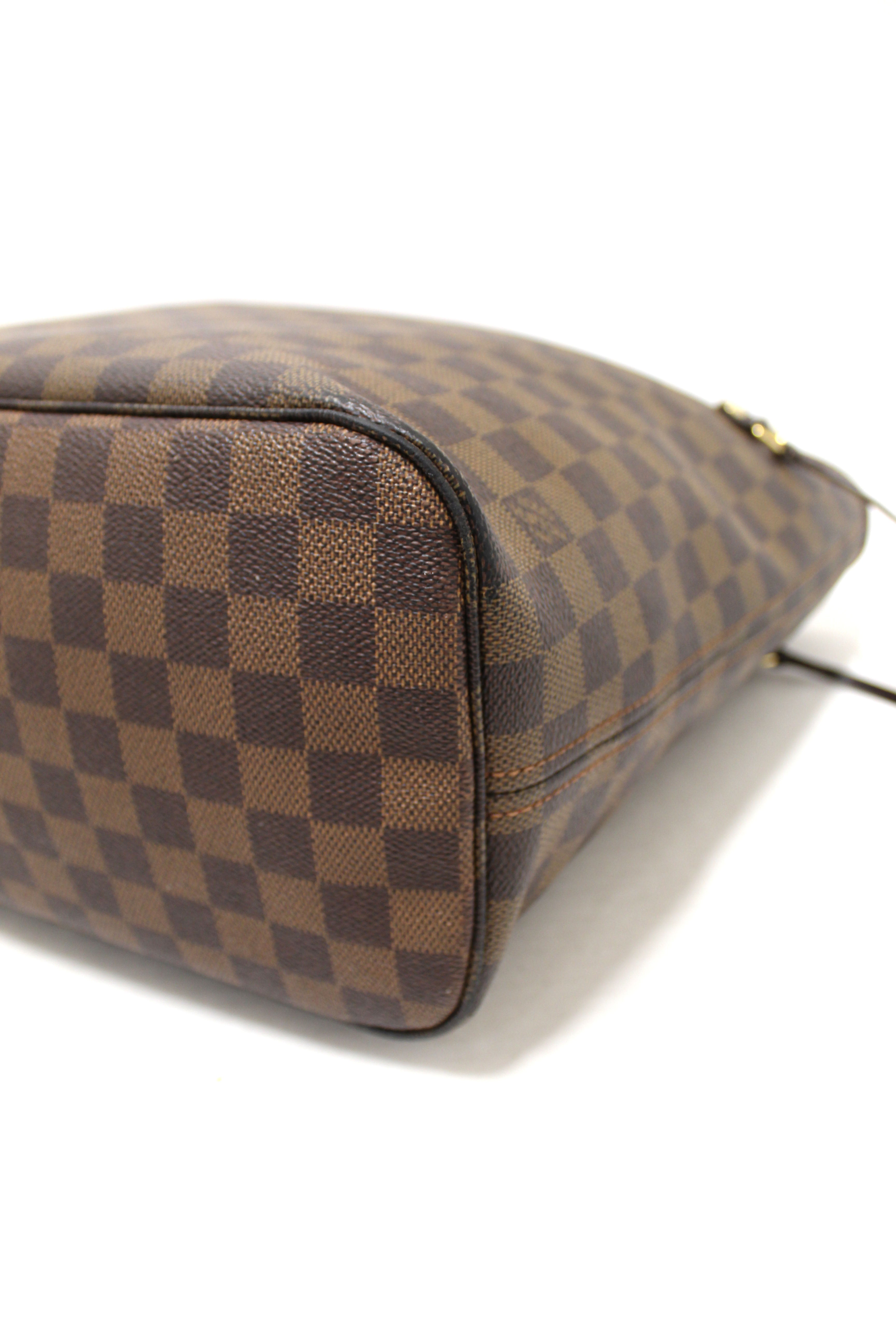 Authentic Louis Vuitton Damier Ebene Neverfull MM Shoulder Tote Bag