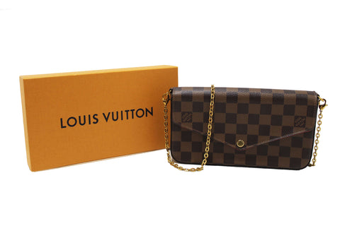 Authentic Louis Vuitton Damier Ebene Canvas Felicie Pochette Bag