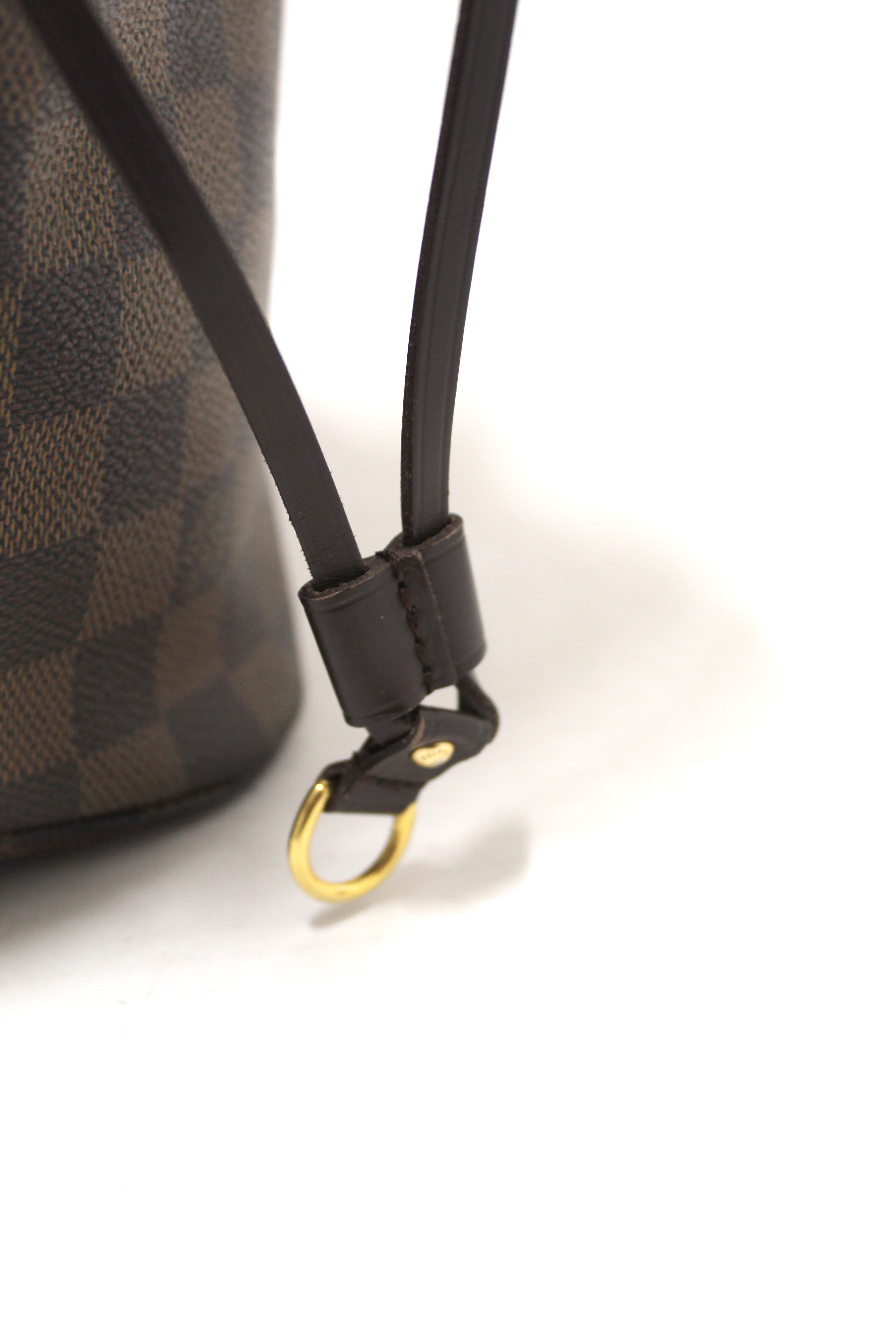 Authentic Louis Vuitton Damier Ebene Neverfull MM Shoulder Tote Bag