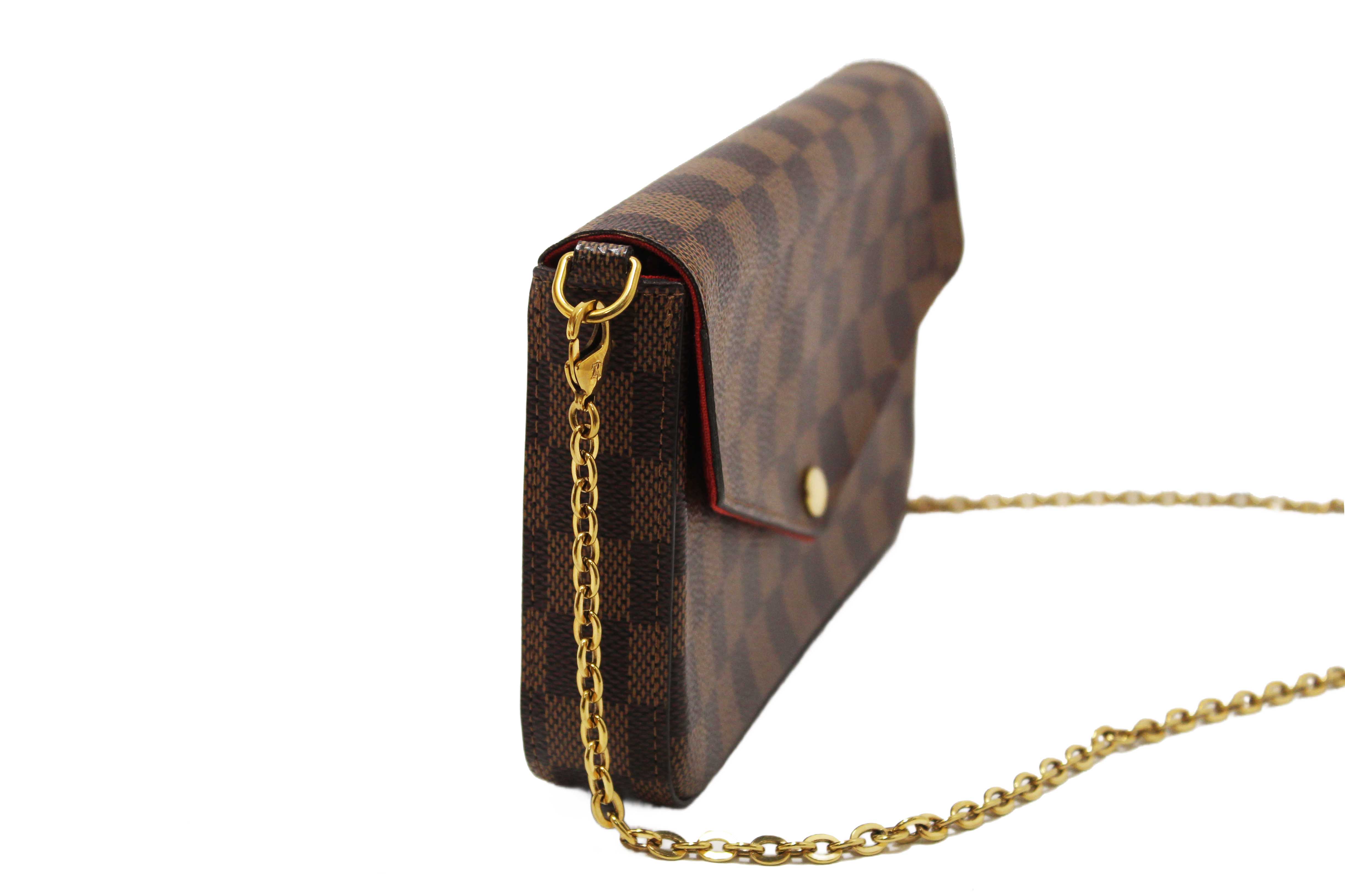 Authentic Louis Vuitton Damier Ebene Canvas Felicie Pochette Bag