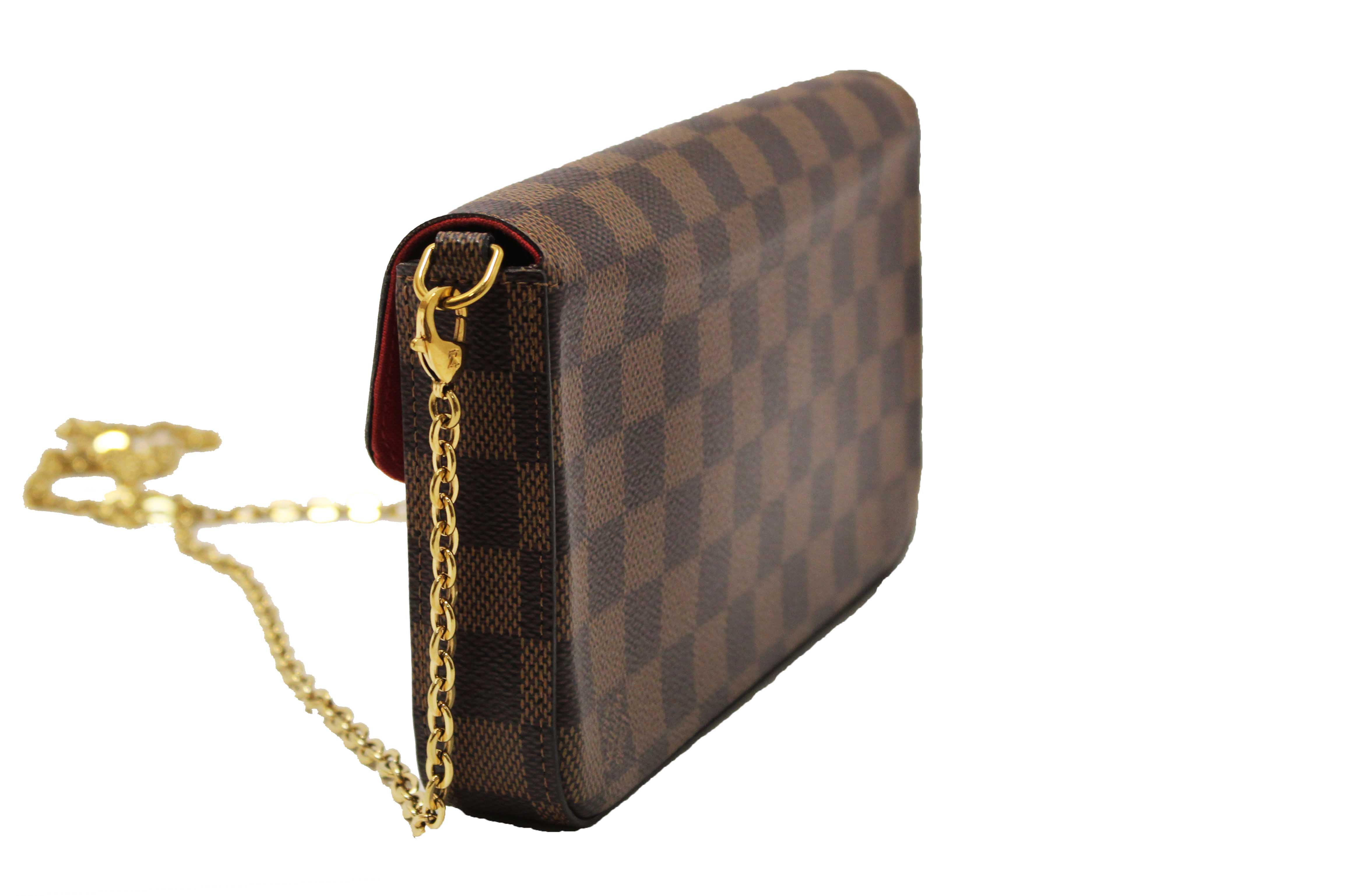 Authentic Louis Vuitton Damier Ebene Canvas Felicie Pochette Bag