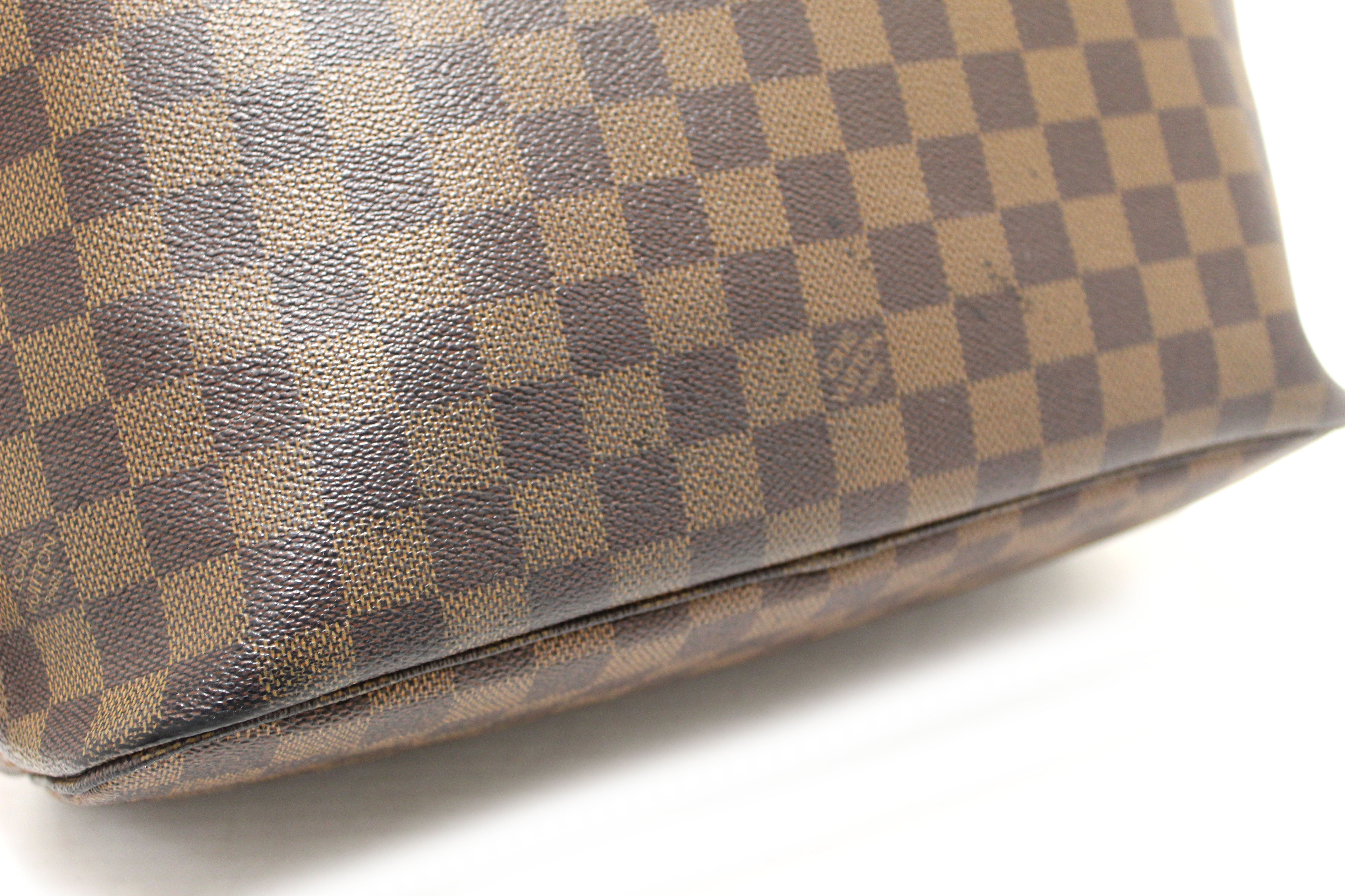 Authentic Louis Vuitton Damier Ebene Neverfull MM Shoulder Tote Bag