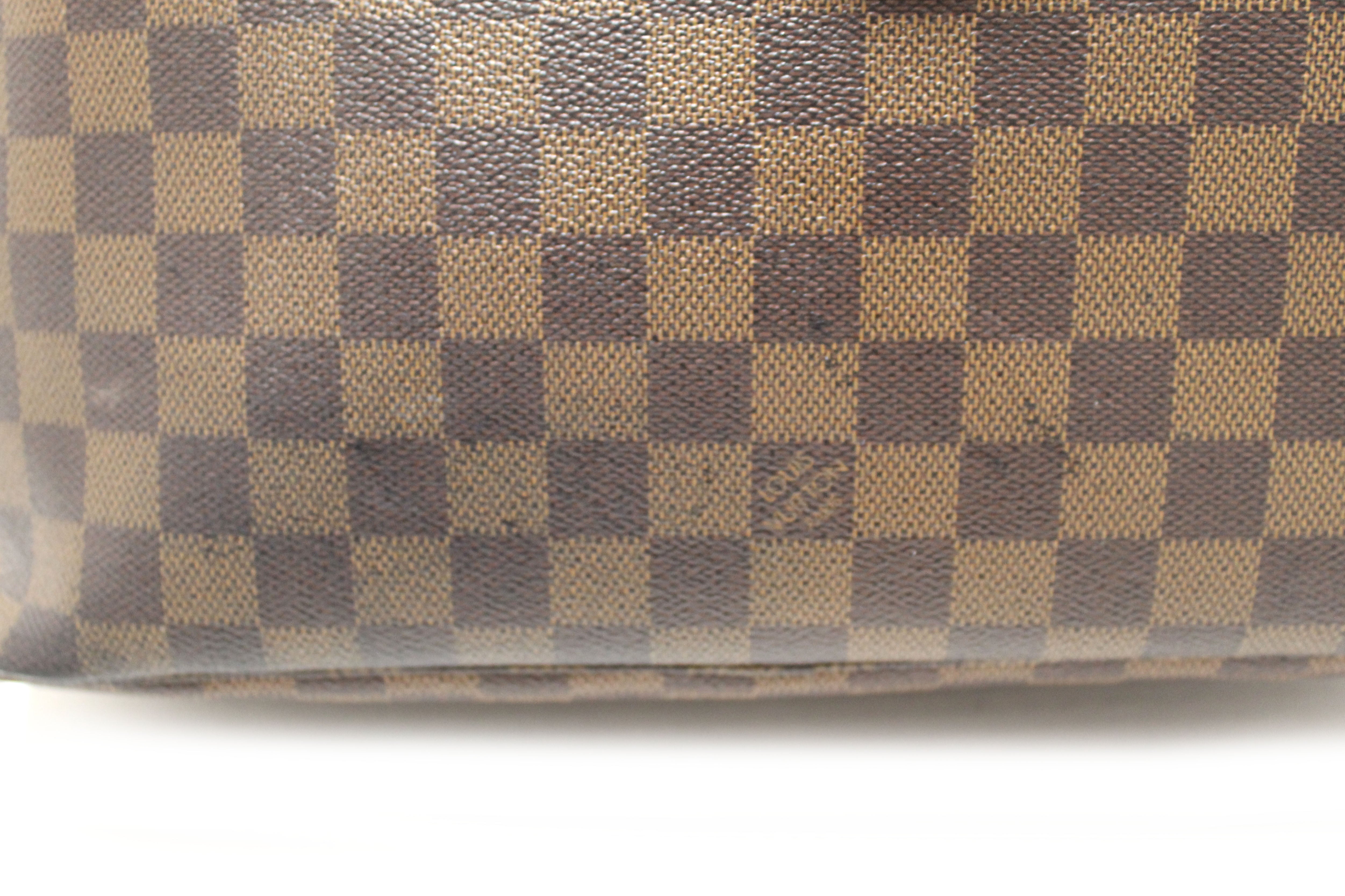 Authentic Louis Vuitton Damier Ebene Neverfull MM Shoulder Tote Bag