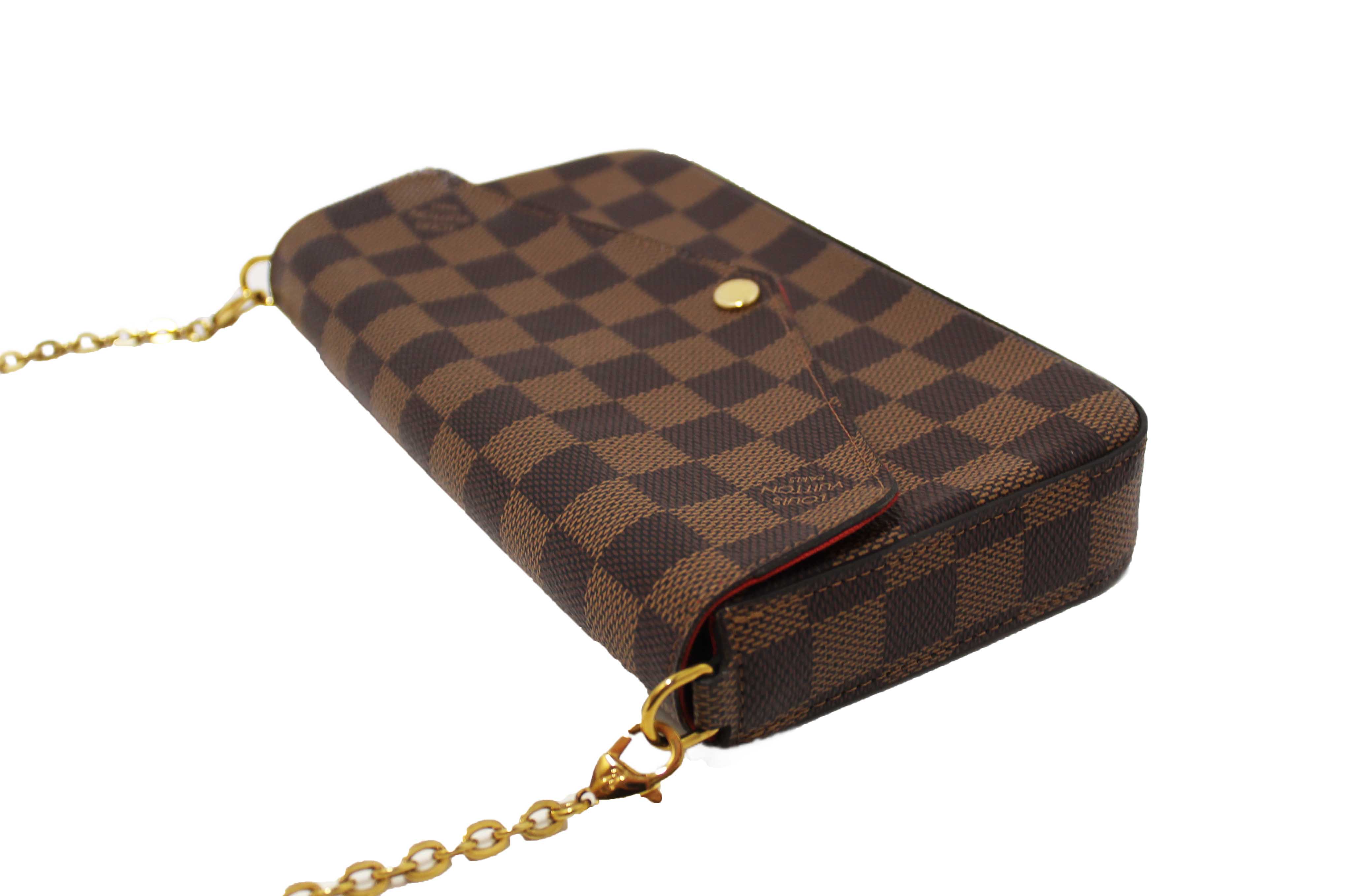 Authentic Louis Vuitton Damier Ebene Canvas Felicie Pochette Bag
