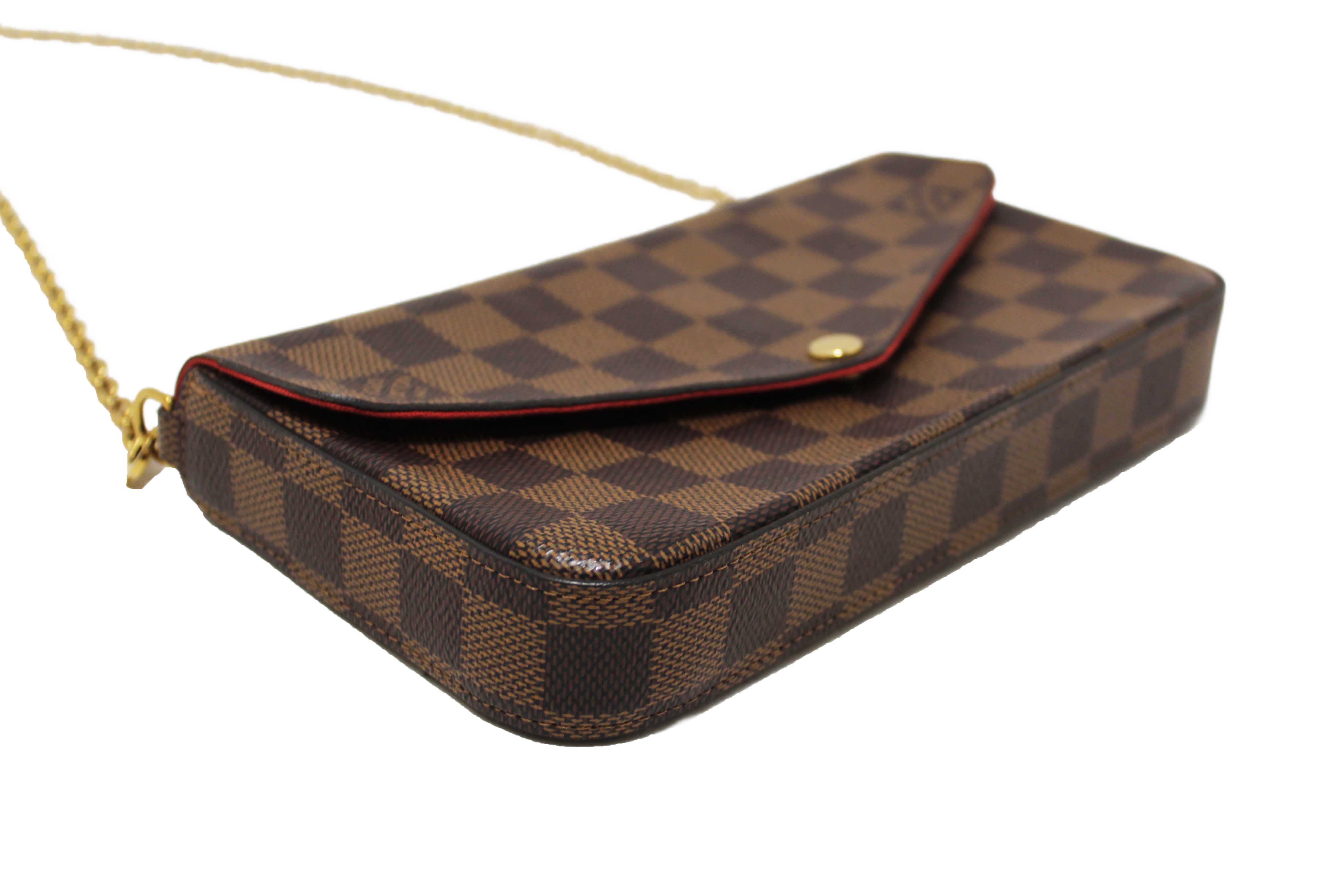 Authentic Louis Vuitton Damier Ebene Canvas Felicie Pochette Bag